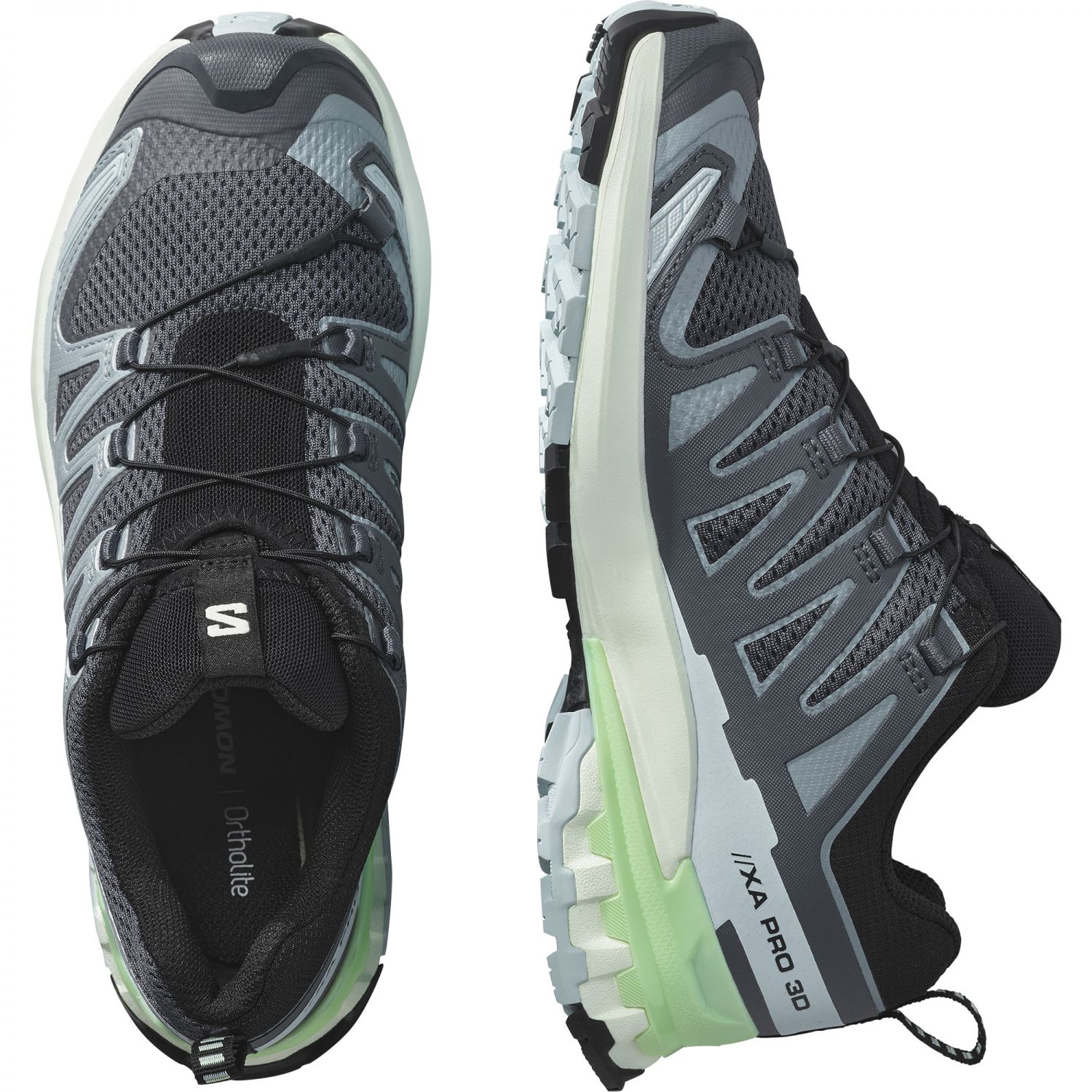 Salomon XA Pro 3D V9, tênis de trilha, feminino, azul/verde