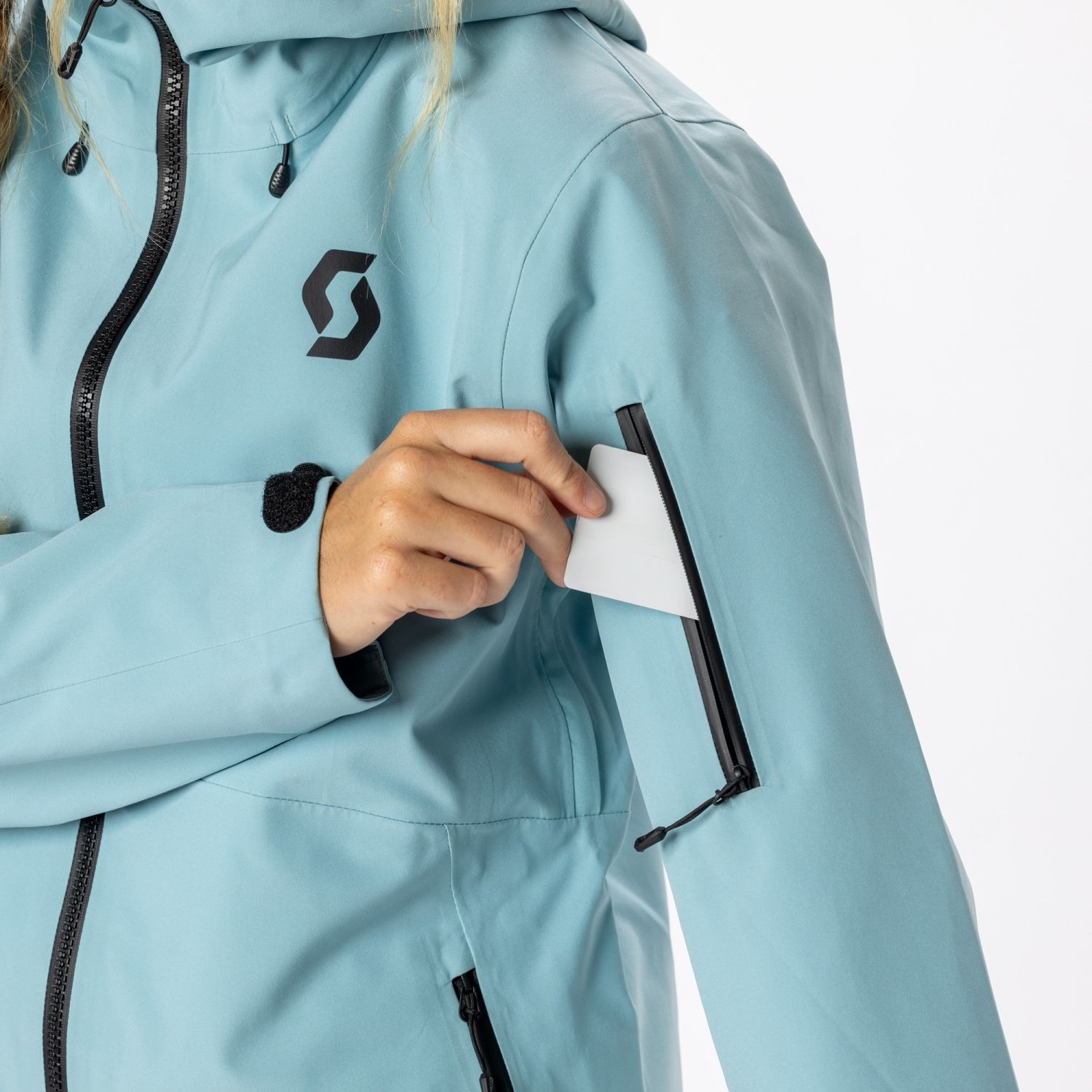 Scott Explorair 3L, chaqueta hardshell, mujer, azul claro