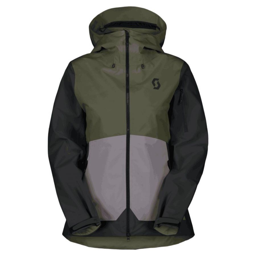 Scott Explorair 3L, hardshell jacket, women, douglas green/evening grey