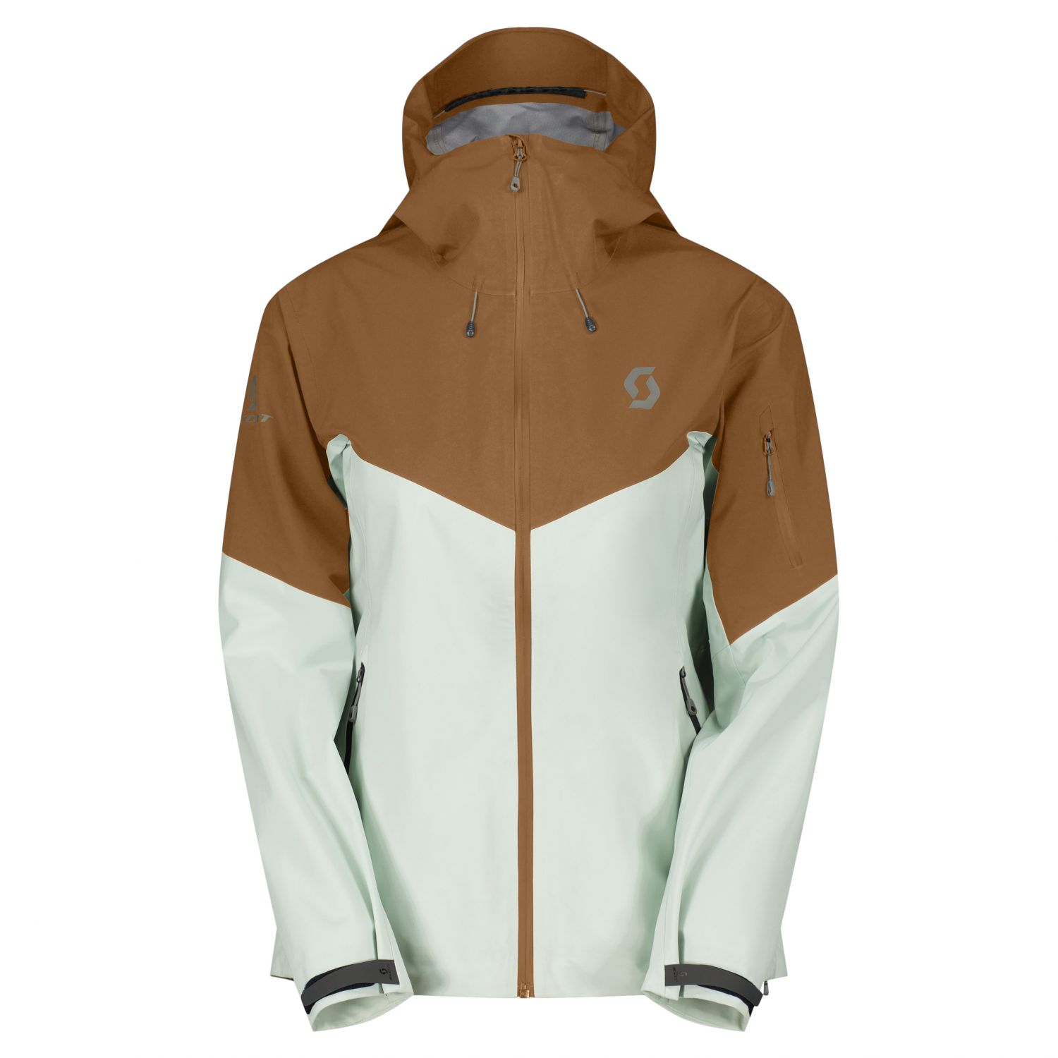 Scott Explorair 3L, shell jacket, women, bread brown/fresh green