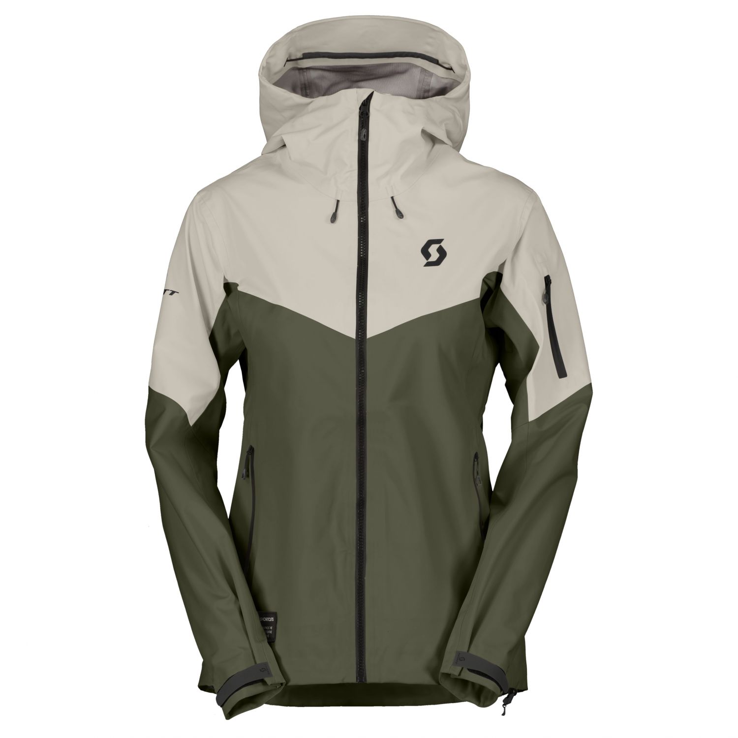 Scott Explorair 3L, shell jacket, women, dust white/douglas green