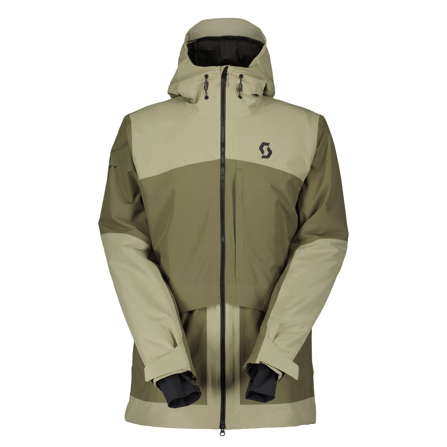 Scott Ultimate Dryo Ripstop, manteau de ski, hommes, gris clair/vert foncé