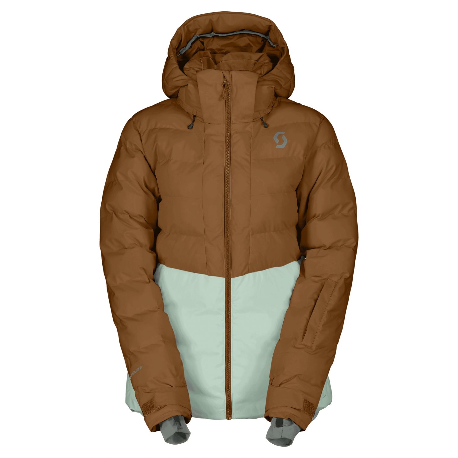 Scott Ultimate Warm, chaqueta de pluma de fibra para mujer, marrón/verde claro