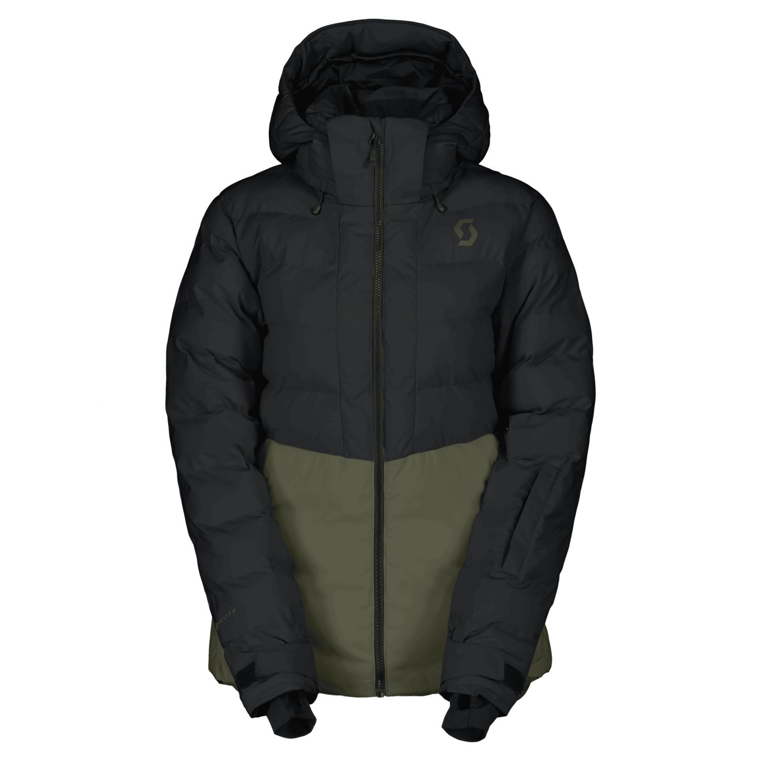 Scott Ultimate Warm, dámska páperová bunda, tmavozelená/čierna