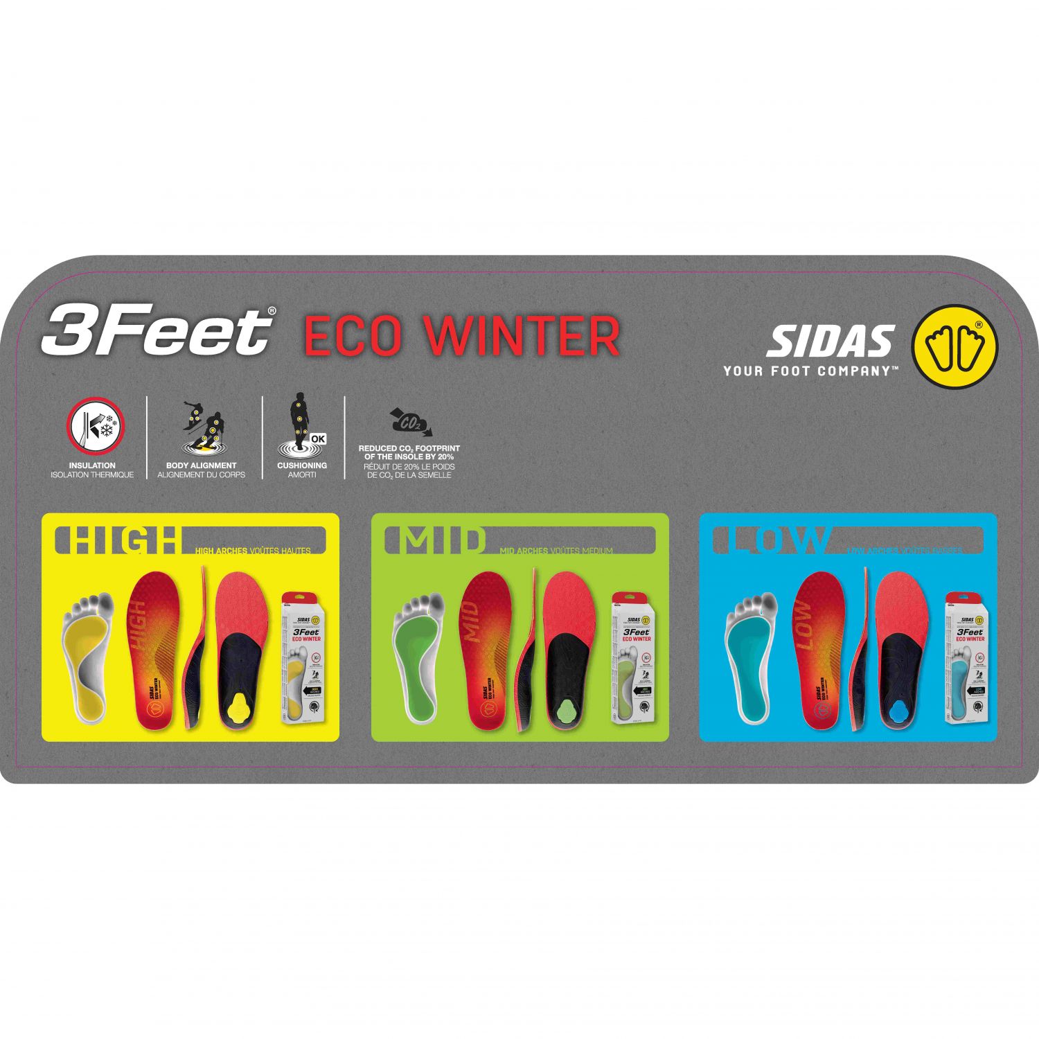 Sidas 3feet Eco Winter High, insole, red