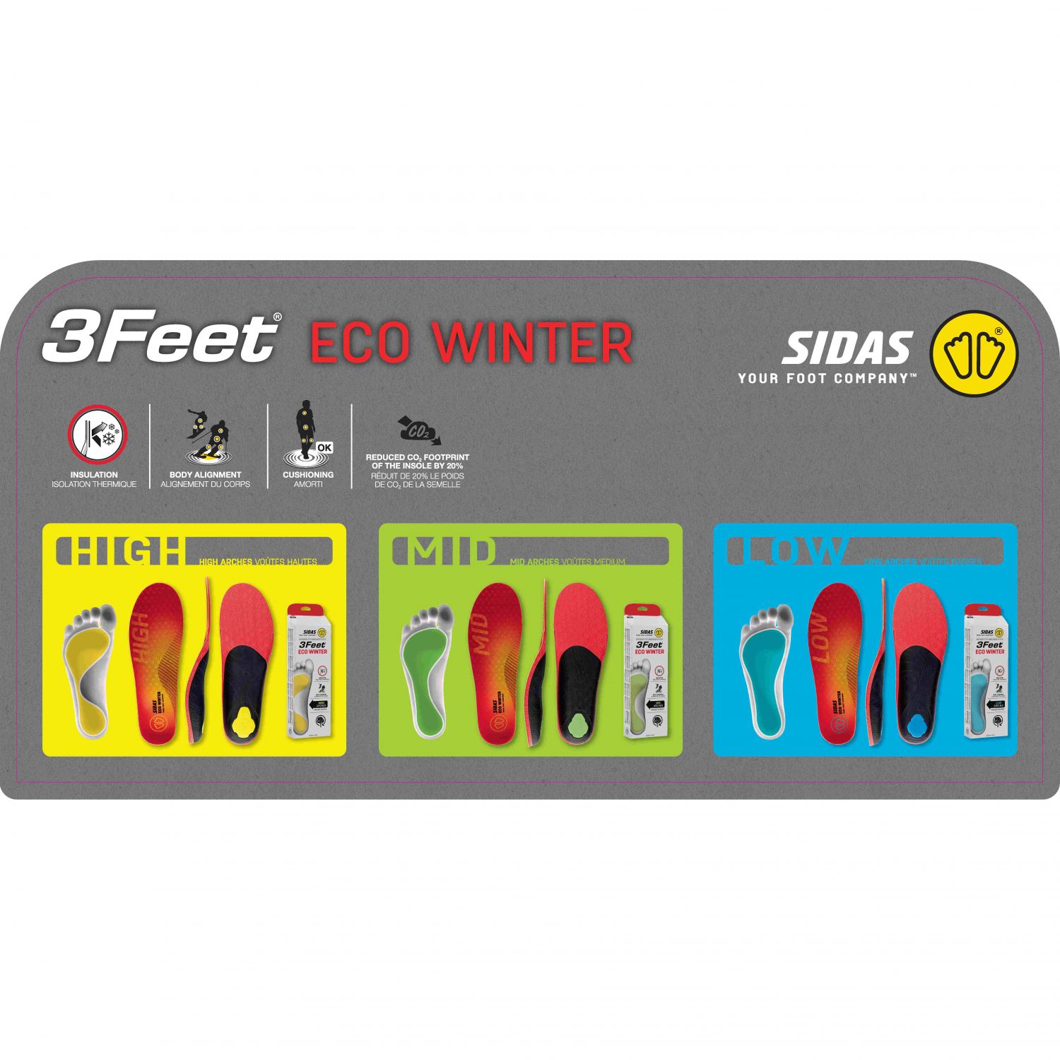 Sidas 3feet Eco Winter Low, insole, red