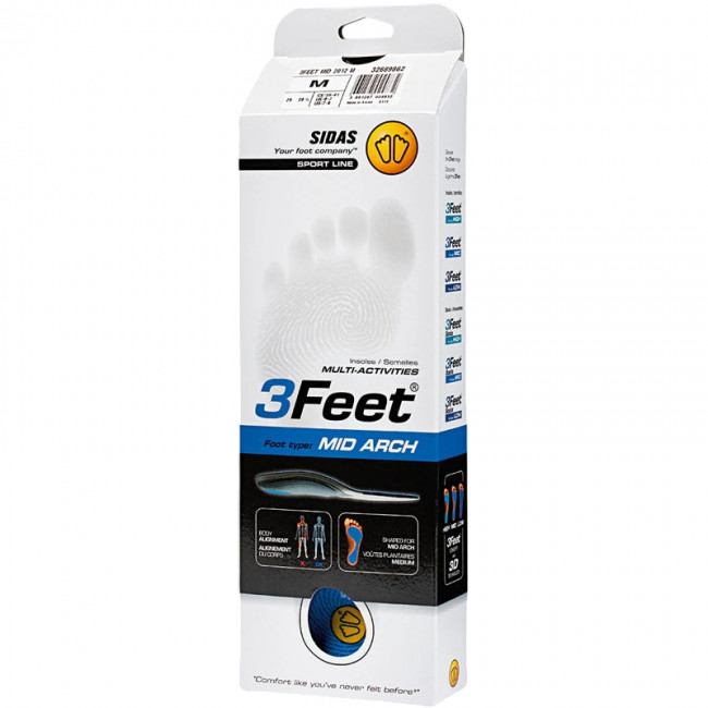 Sidas 3feet Mid, tălpi interioare, albastru