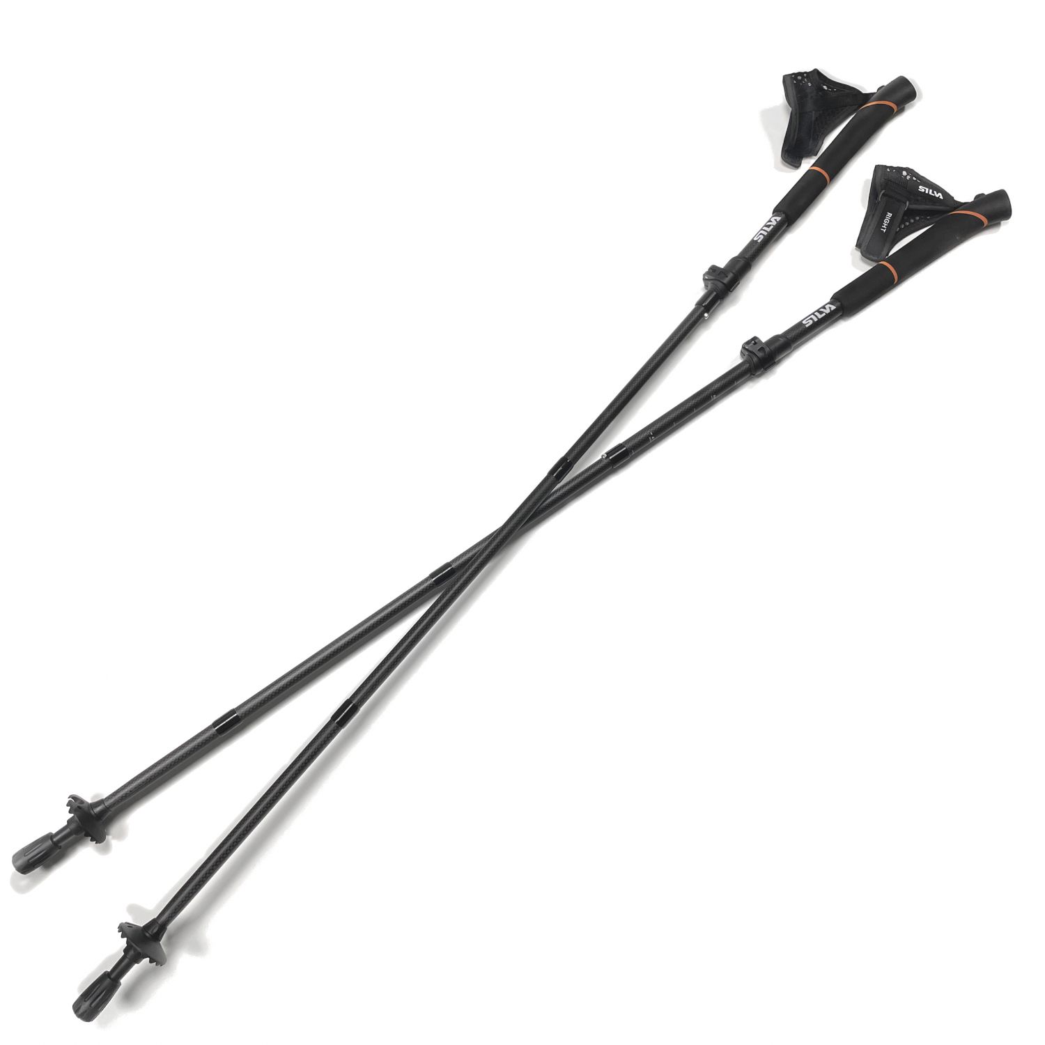 Silva Running poles carbon adjust 100-120cm, Trekking poles, Black