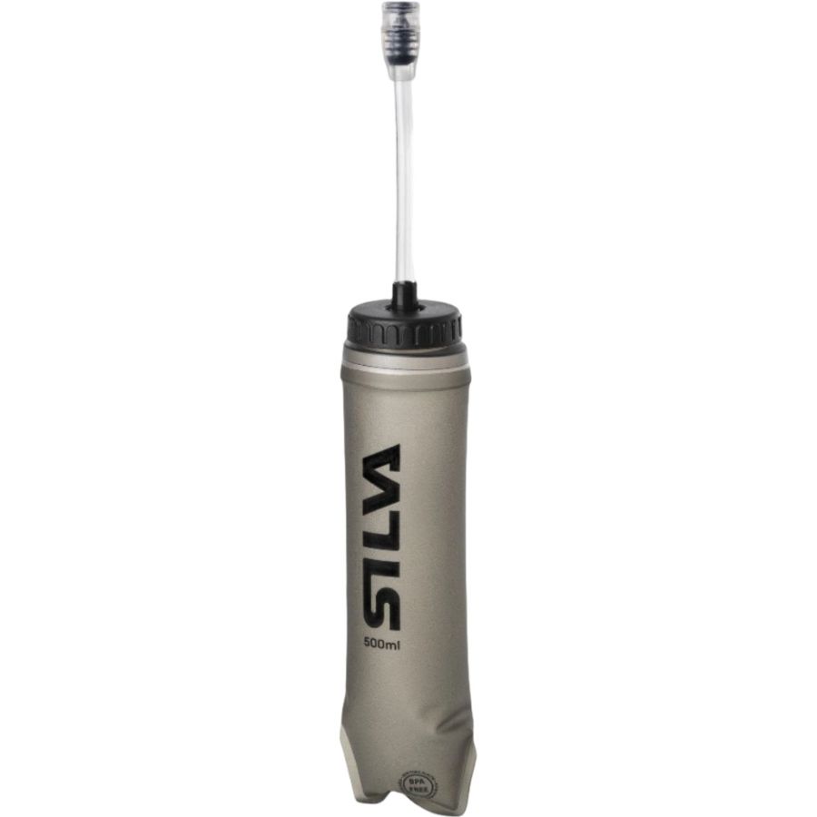 Silva Soft Bottle with Straw, 500 ml, unisex, black