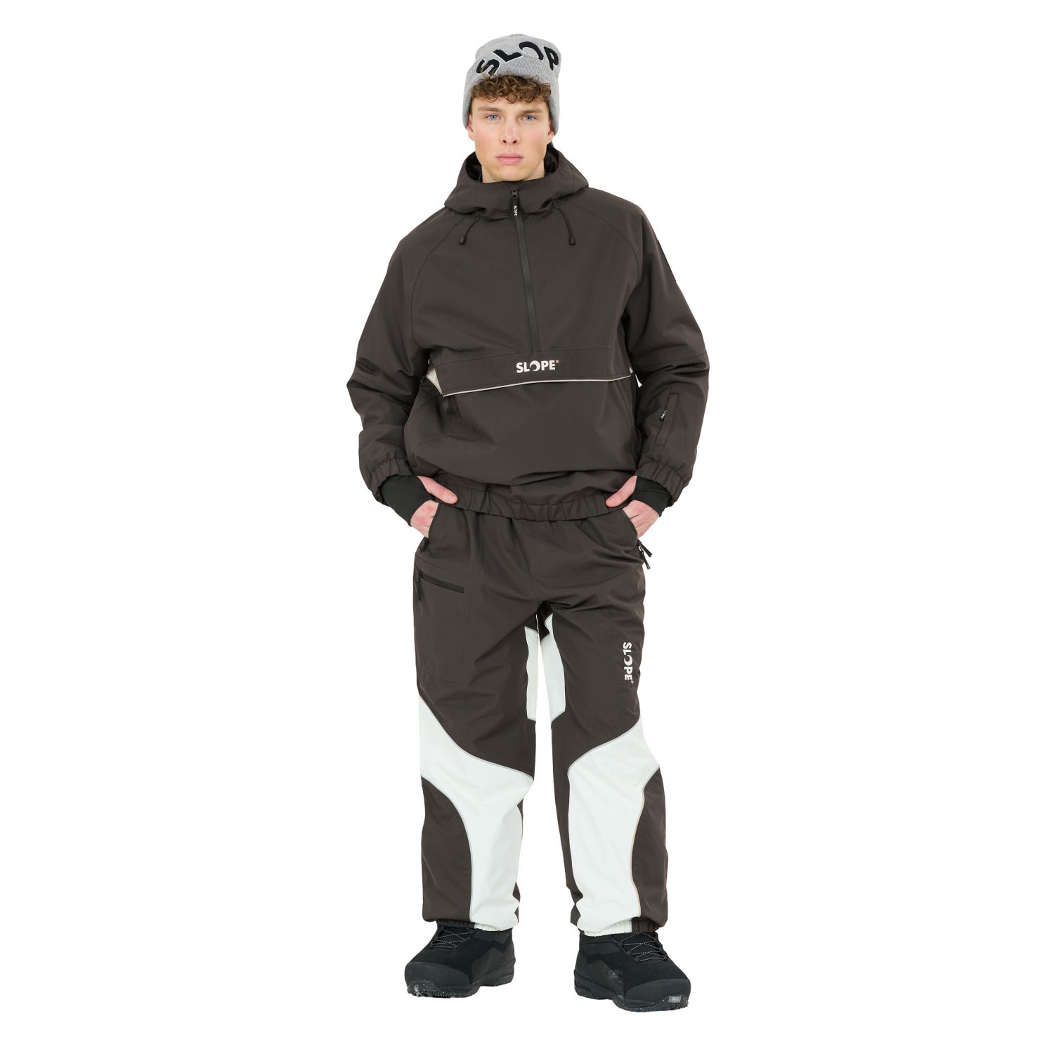 SLOPE Blizz, calças de snowboard largas, masculino, preto