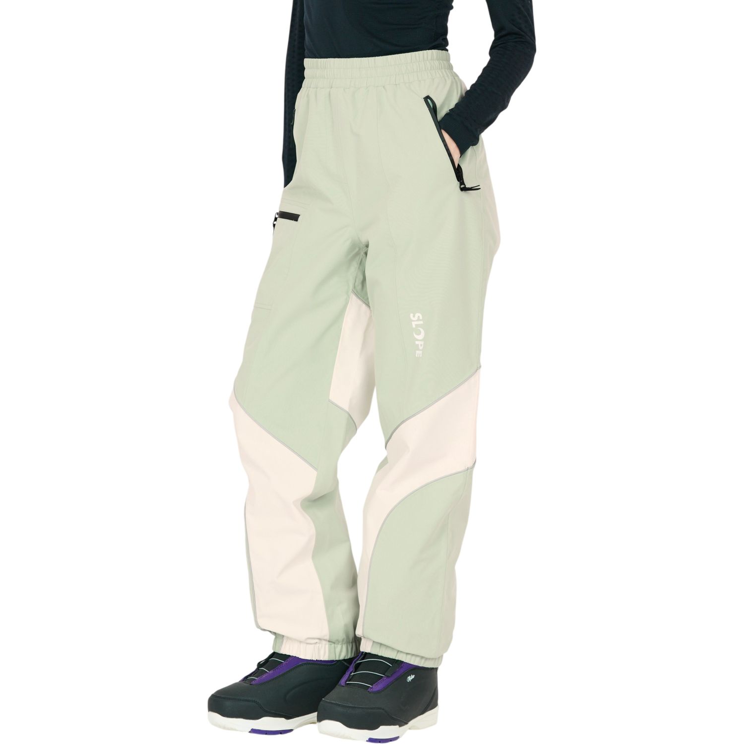SLOPE Blizz Loose, Skibukser, Dame, Aqua Gray