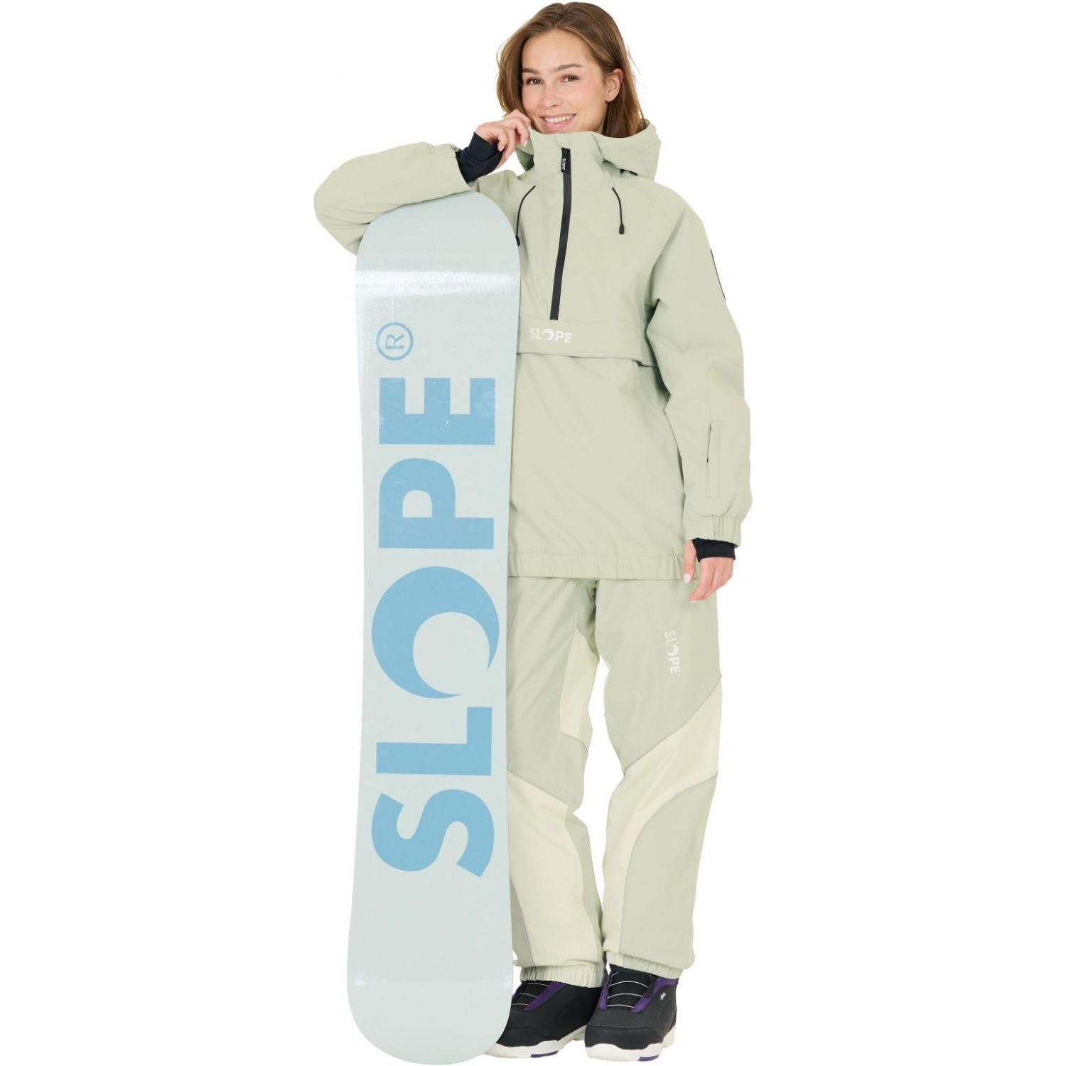 SLOPE Blizz Loose, Snowboard anorak, Dam, Aqua Gray