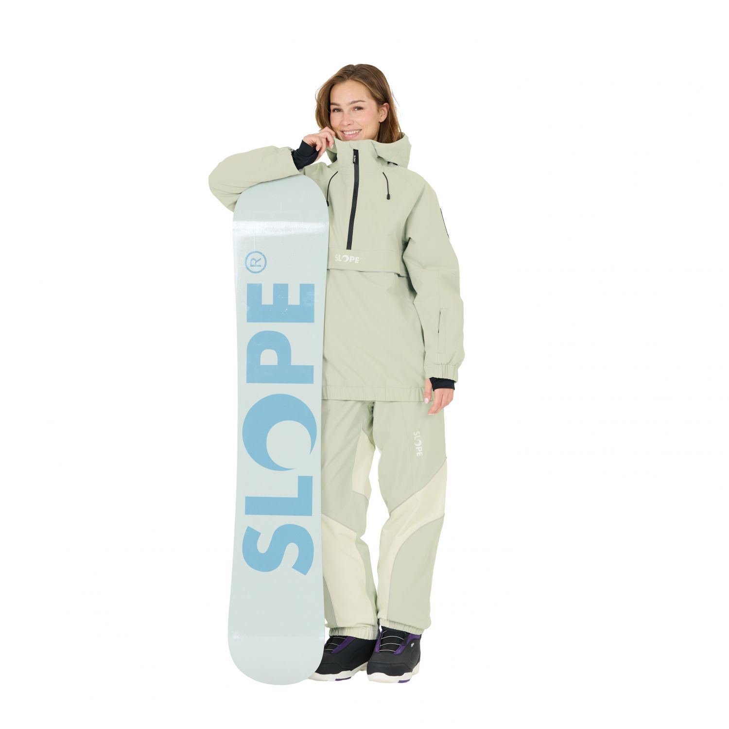 SLOPE Blizz Loose, snowboard anorak, dame, aqua gray