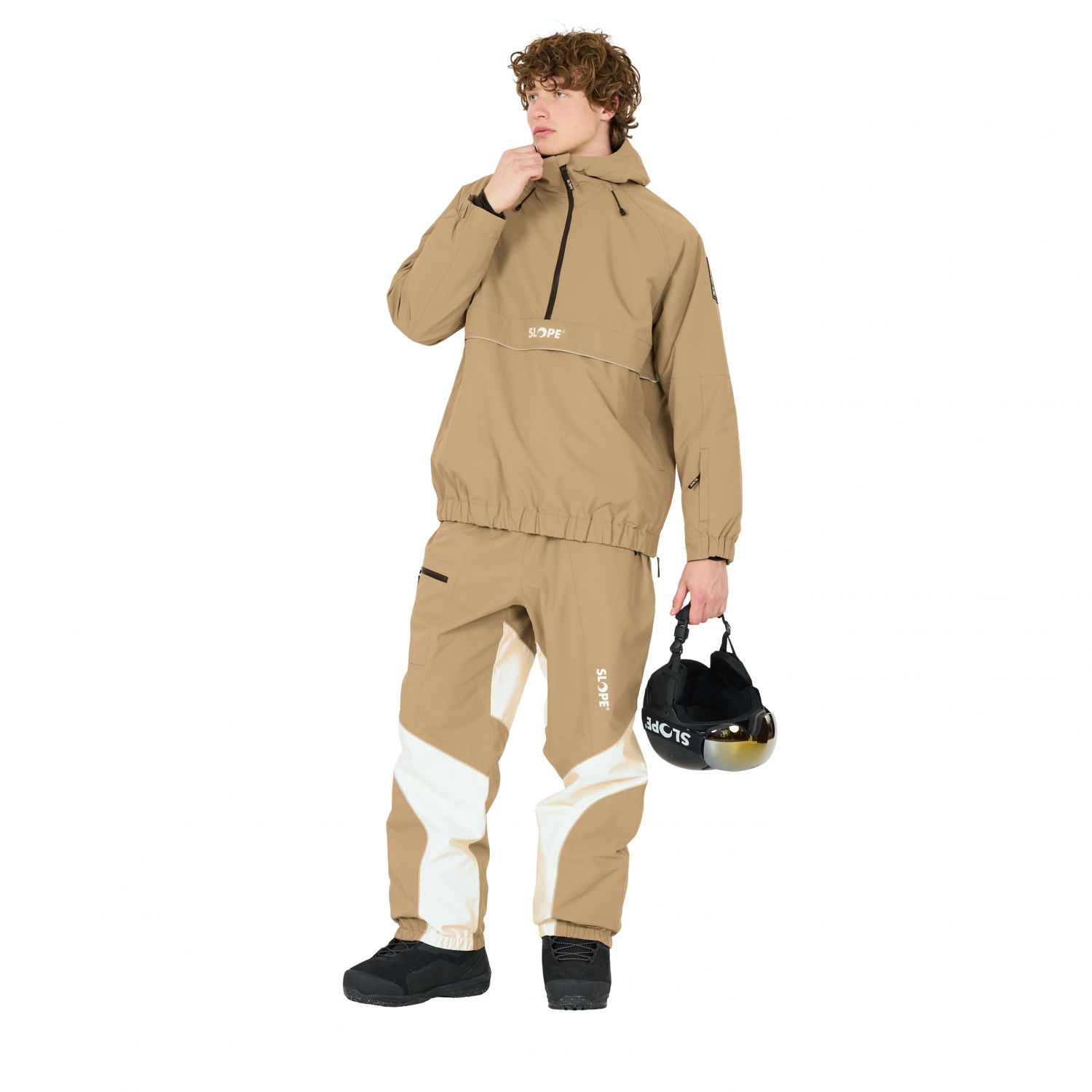 SLOPE Blizz Loose, snowboard anorak, herre, brun