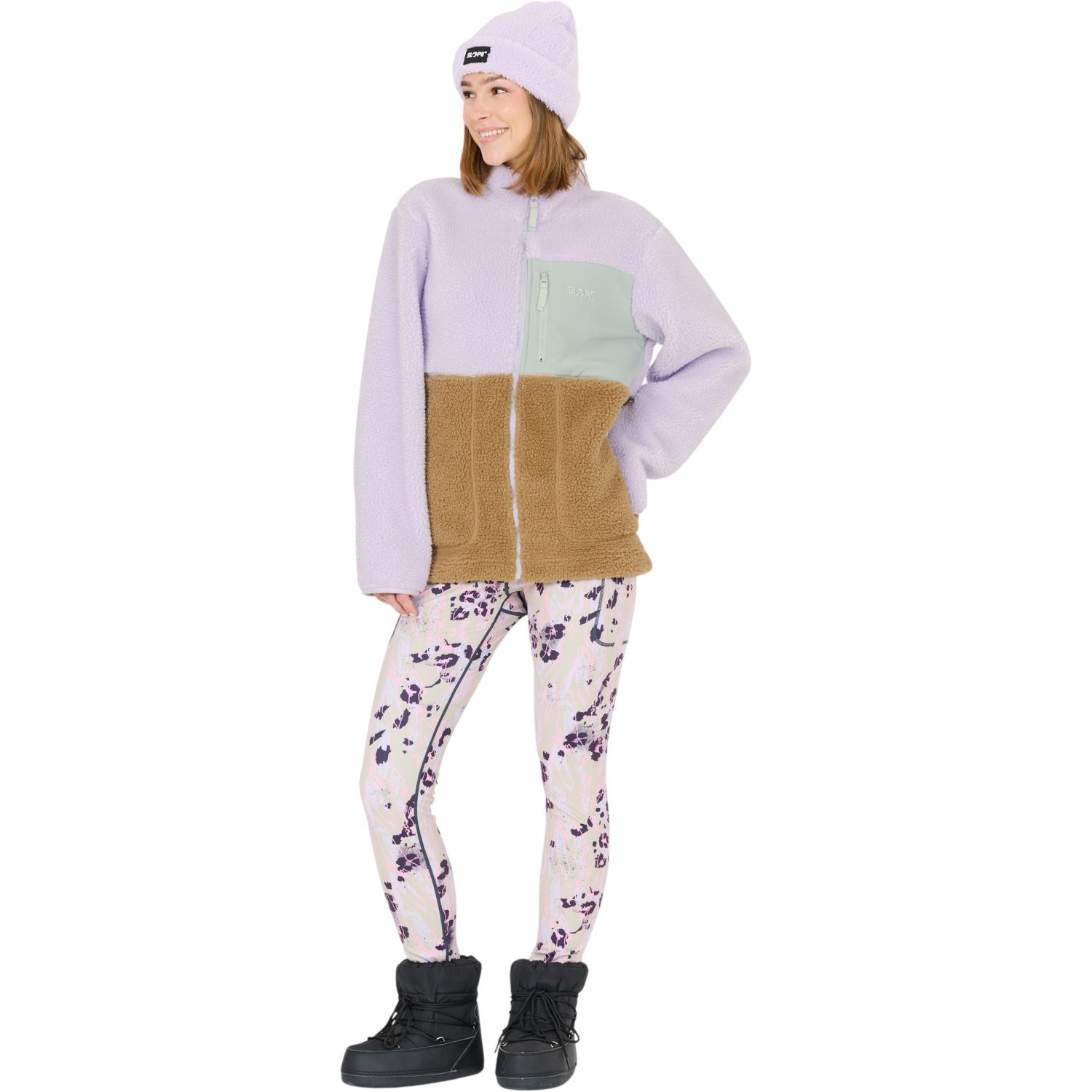 SLOPE Katau Teddy, chaqueta de forro polar mujer, orchid petal