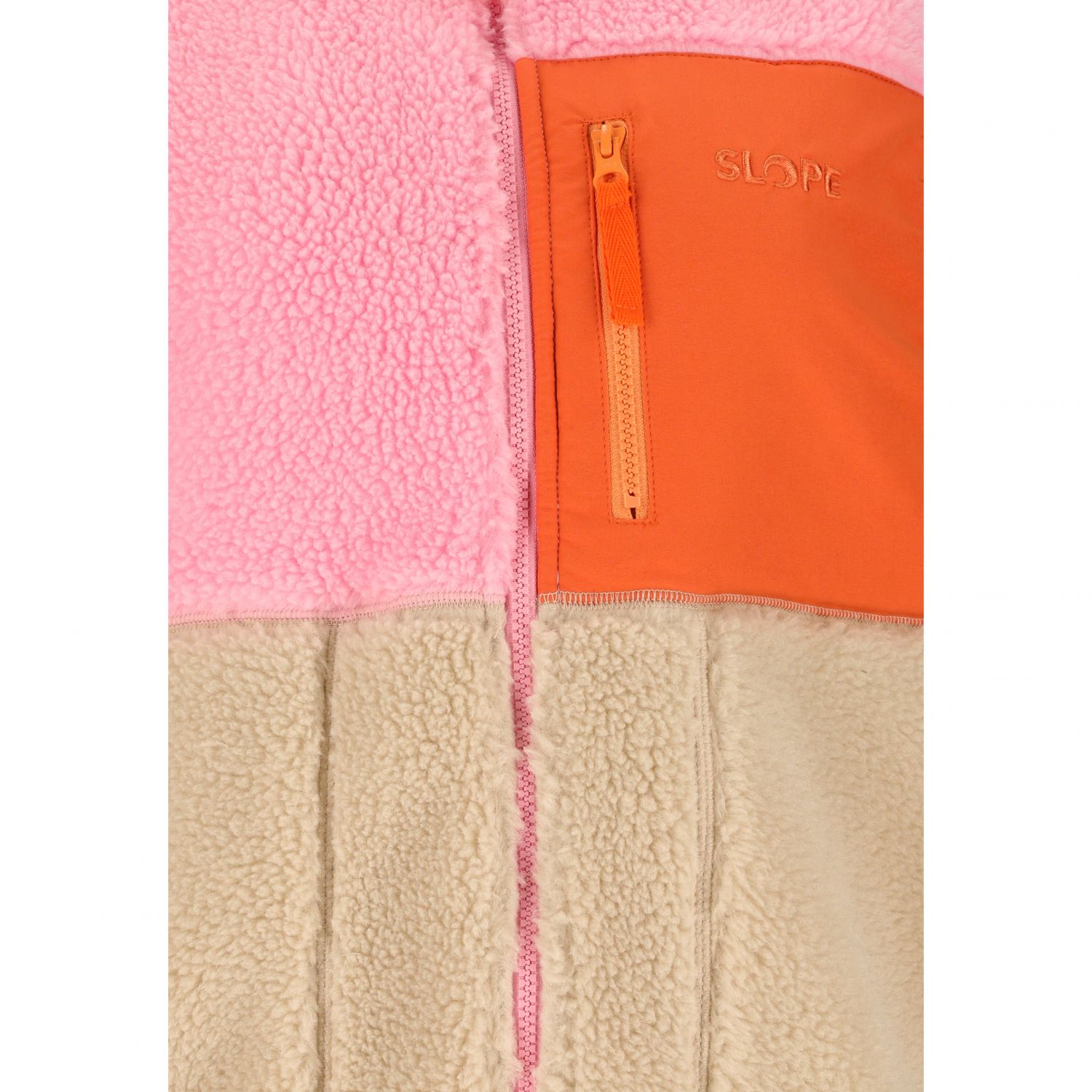 SLOPE Katau Teddy, colete de fleece, mulher, prism pink