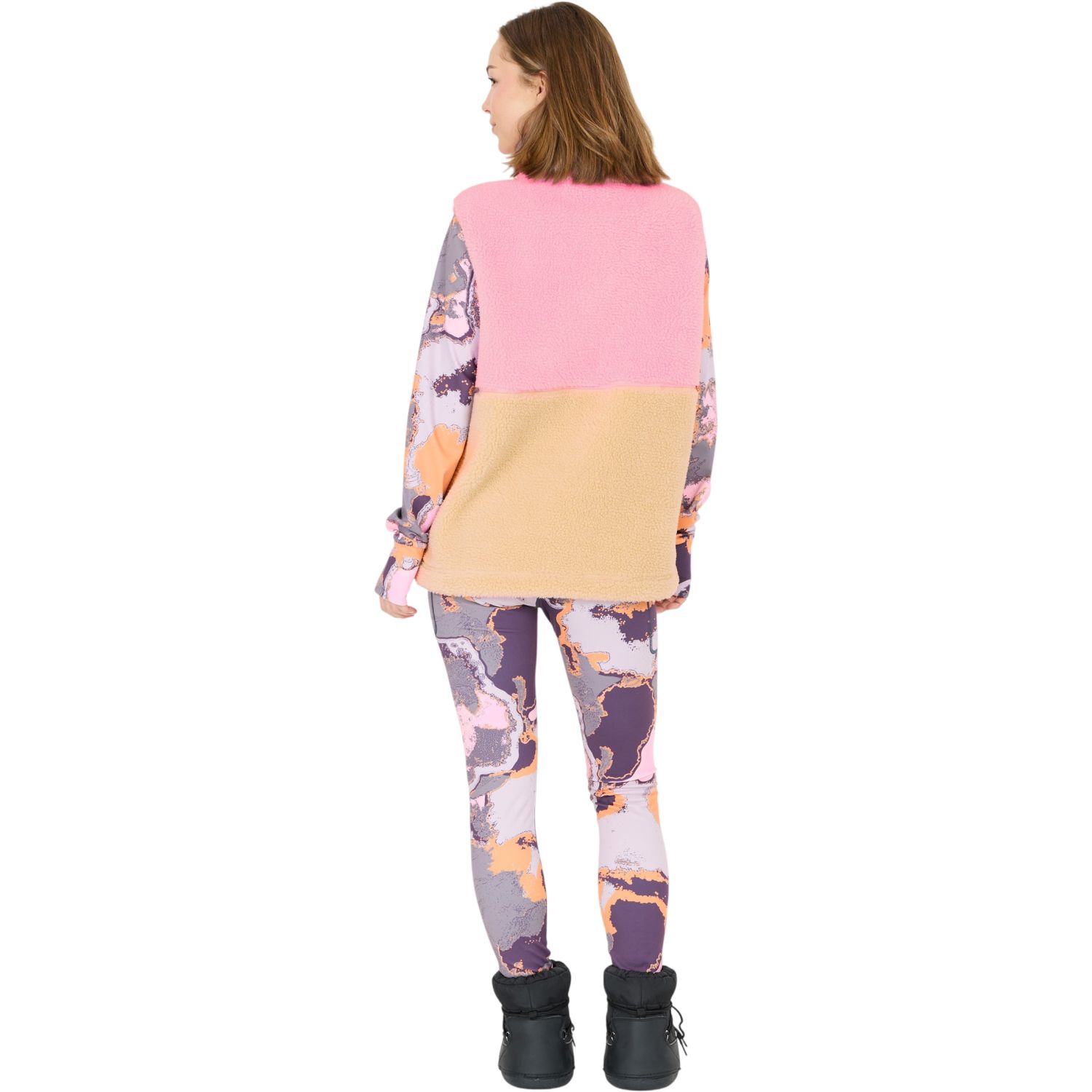 SLOPE Katau Teddy, colete de fleece, mulher, prism pink