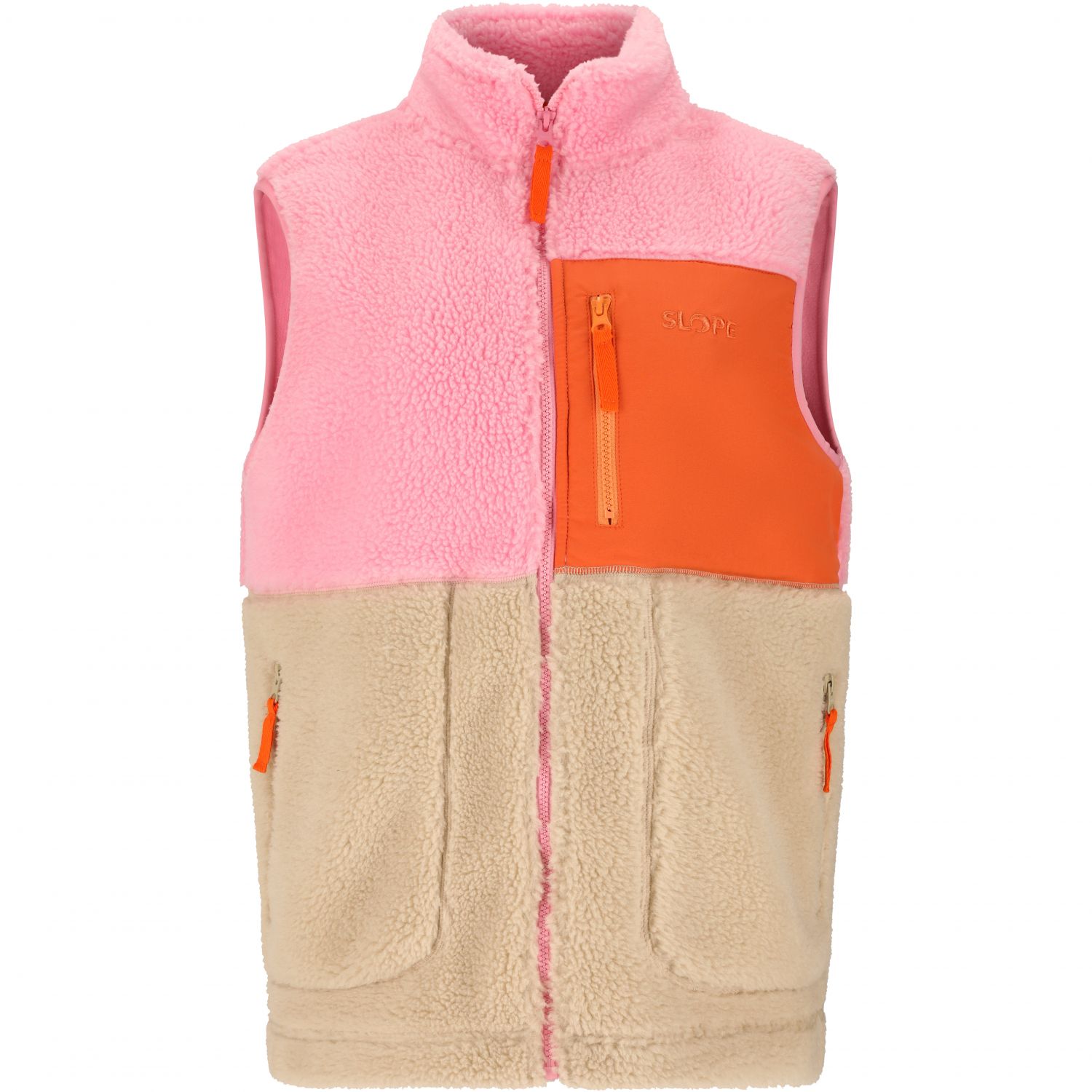 SLOPE Katau Teddy, fleecová vesta, dámska, prism pink