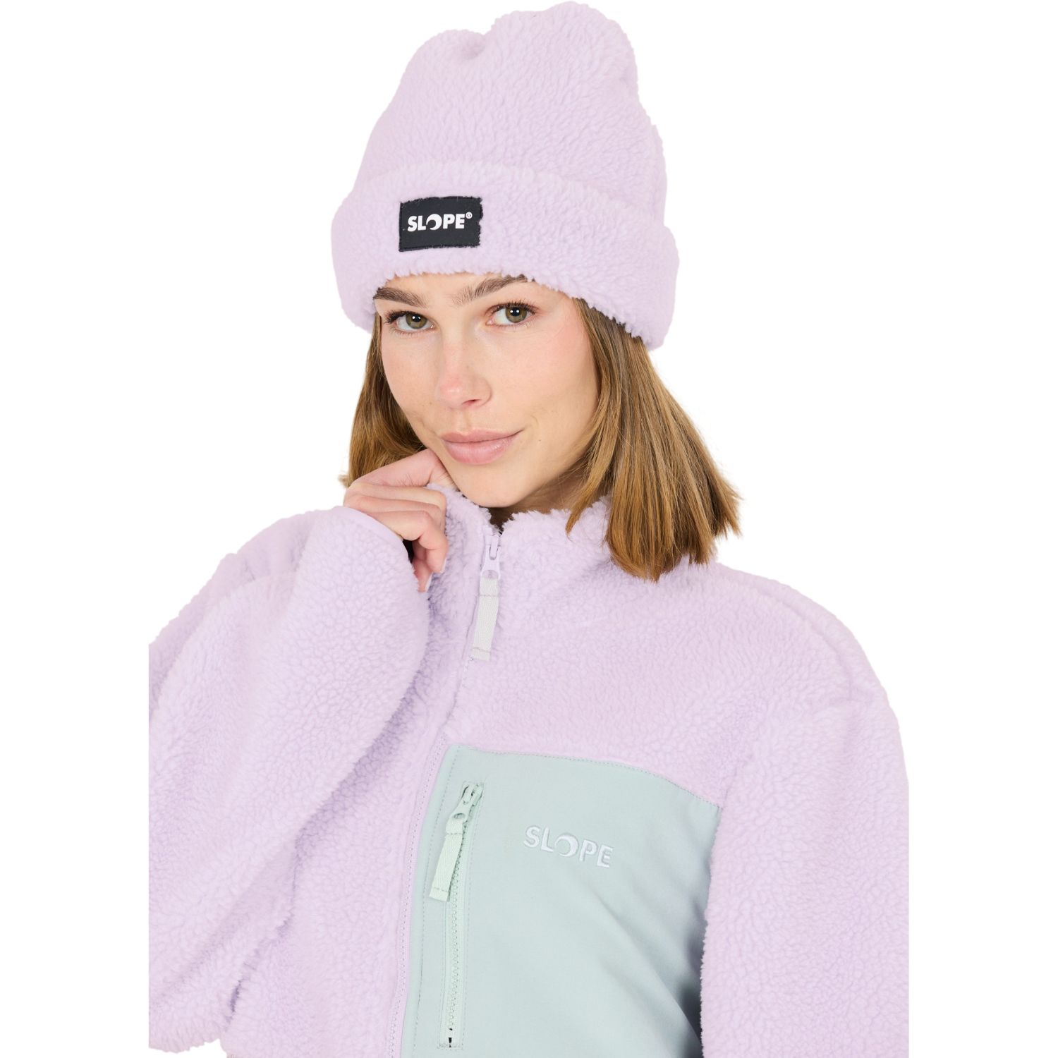 SLOPE Katau Teddy, giacca in pile donna, orchid petal