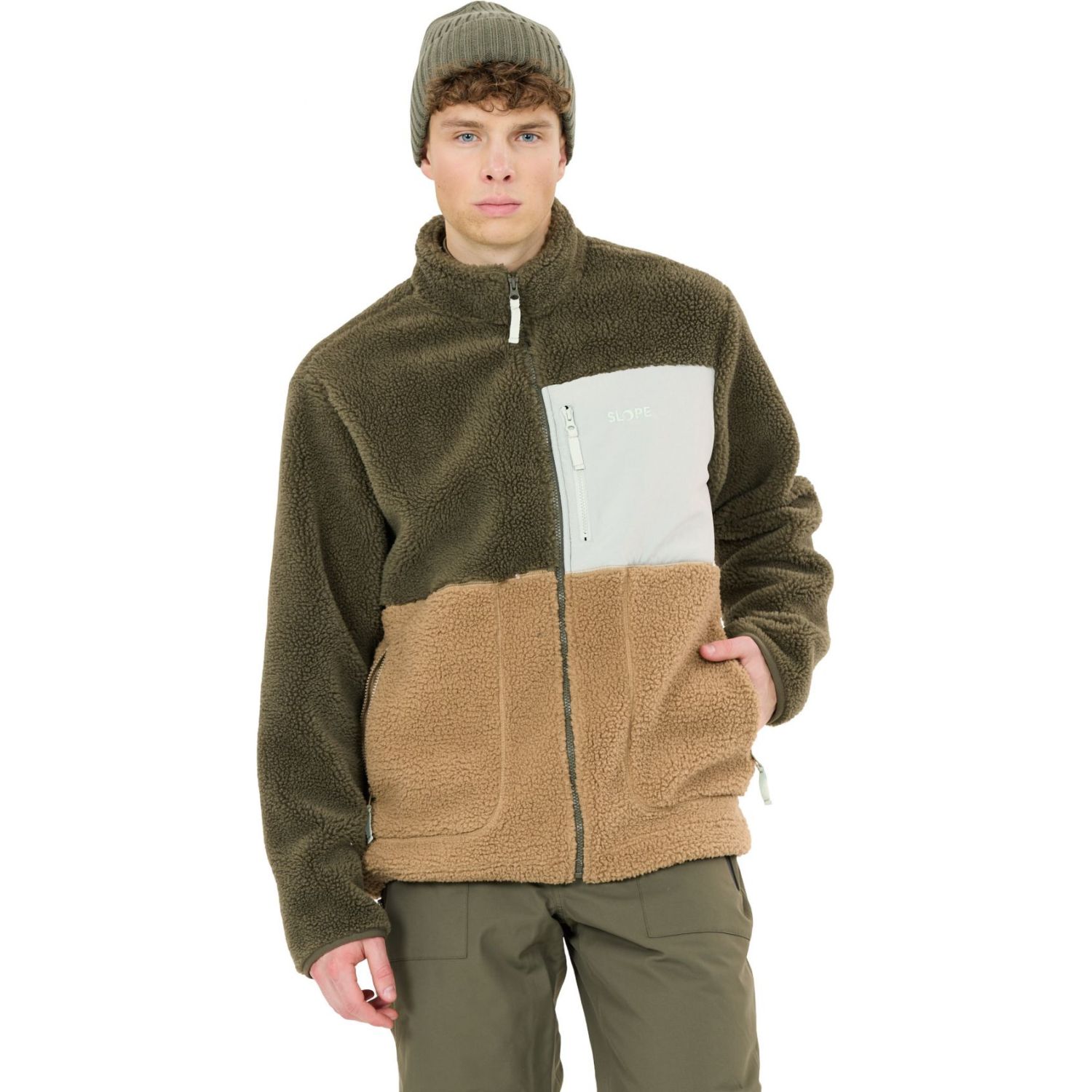 SLOPE Katau Teddy, jaqueta de fleece, masculino, grape leaf