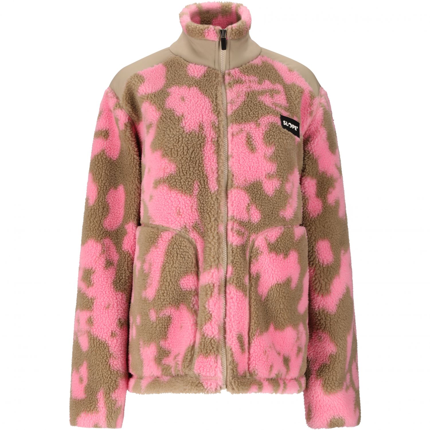 SLOPE Kendor AOP Teddy, fleece bunda, dámske, pink
