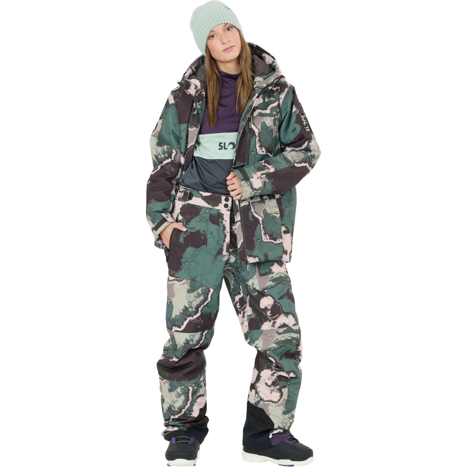 SLOPE Killy AOP, Skihose, Damen, blau