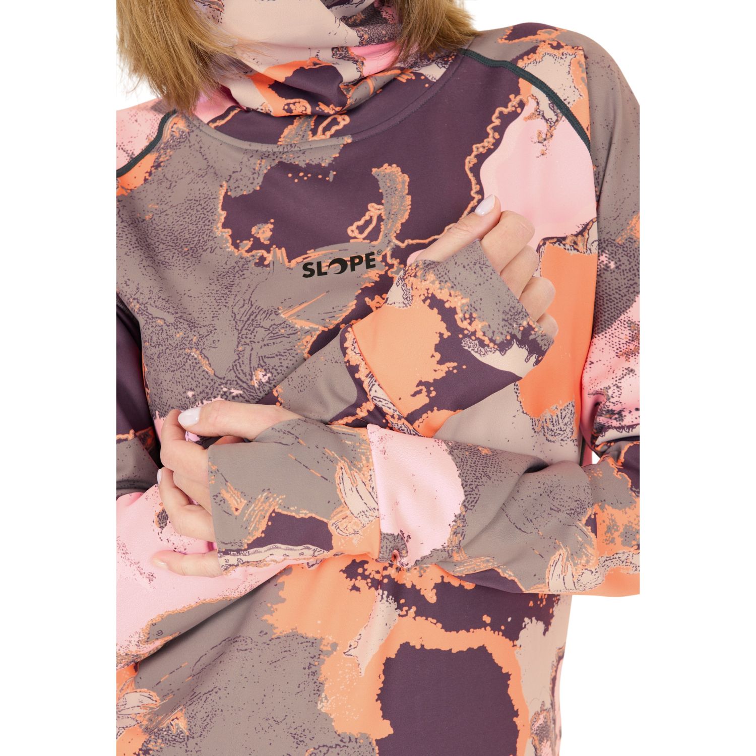 SLOPE Nyland AOP high neck midlayer, mujer, sweet grape