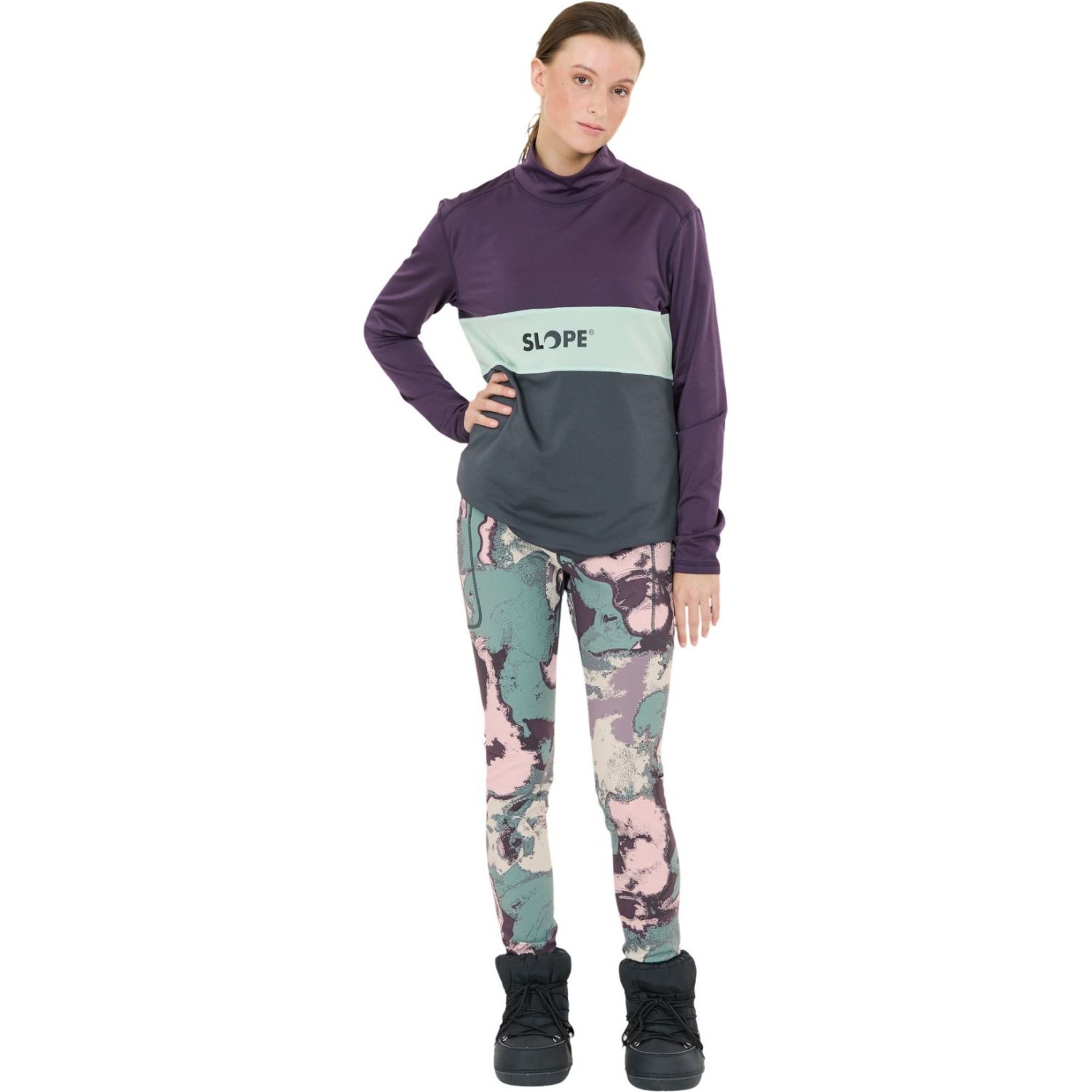 SLOPE Nyland AOP leggings, donna, north atlantic