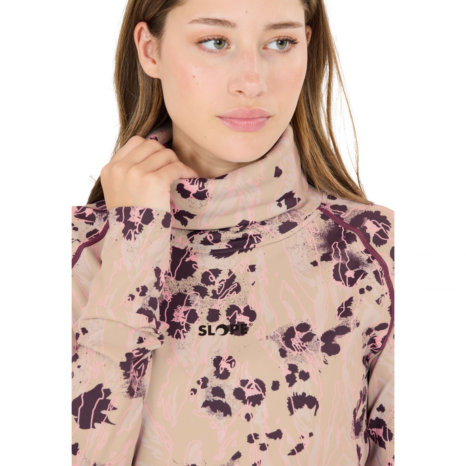 SLOPE Nyland AOP, segunda camada com gola alta, feminino, feather gray