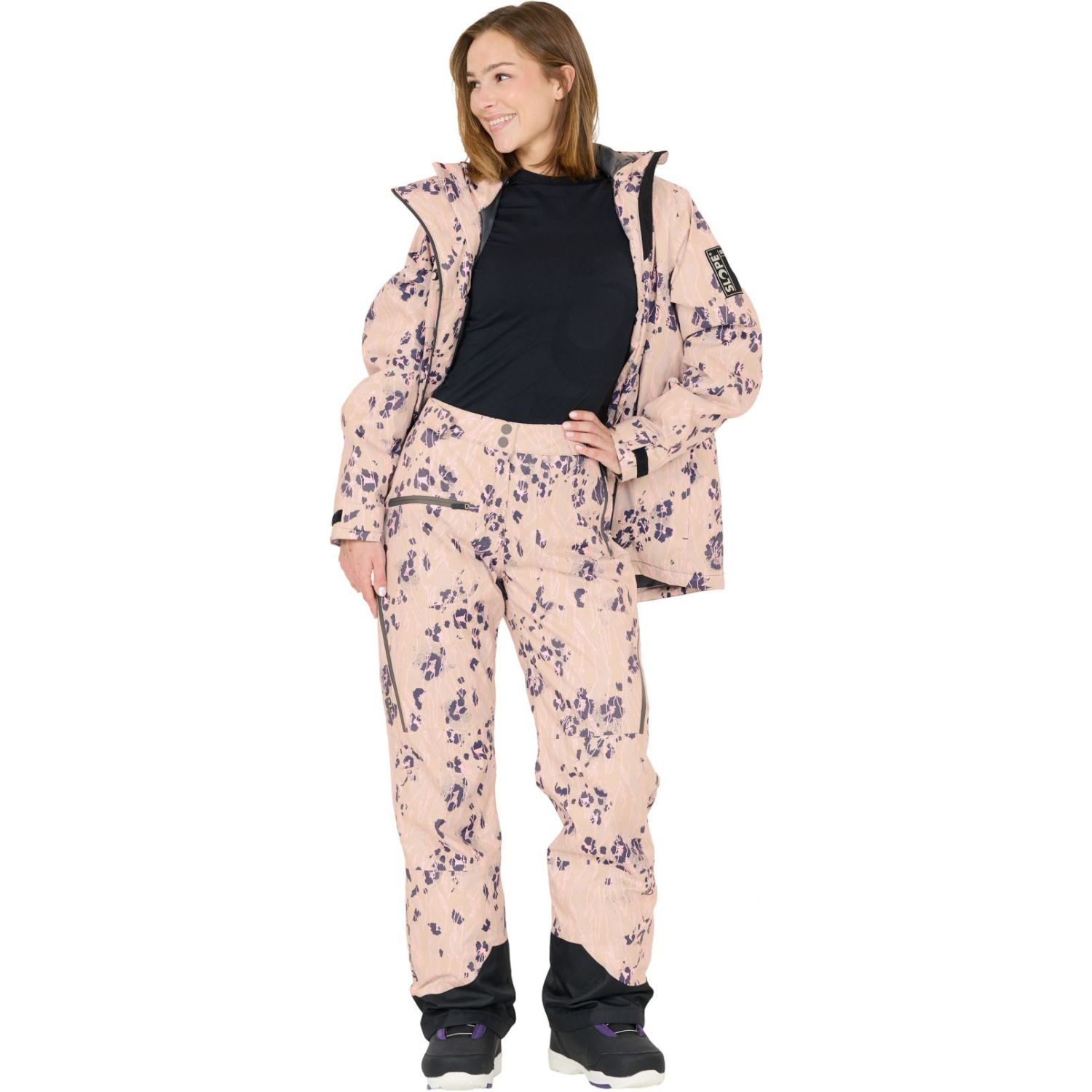 SLOPE Zuki AOP, skibukser, dame, feather gray