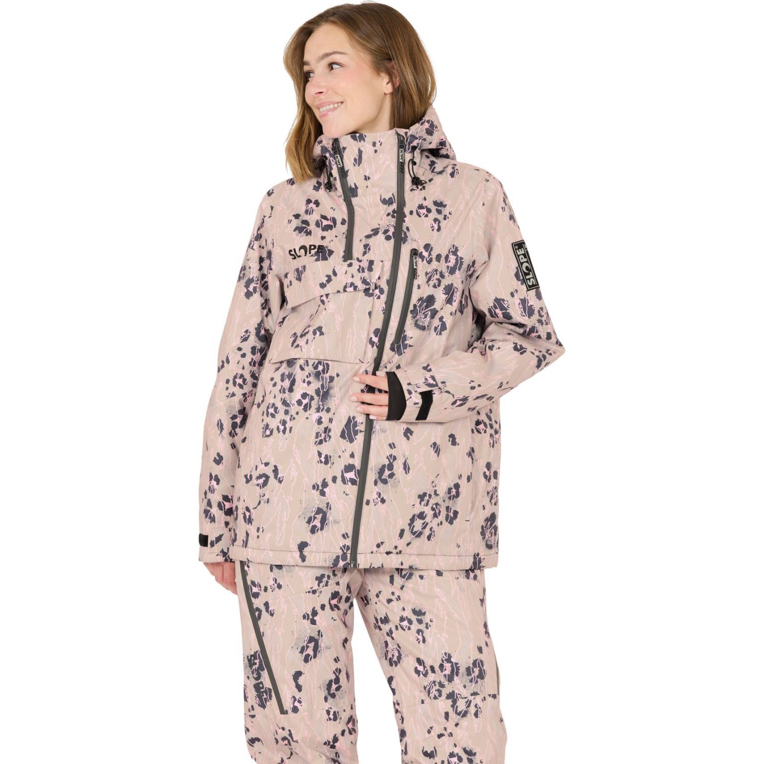 SLOPE Zuko AOP, jaqueta de esqui, feminina, feather gray