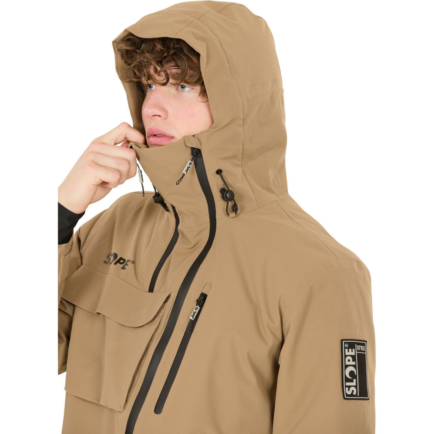 SLOPE Zuko, jaqueta de esqui, masculino, marrom
