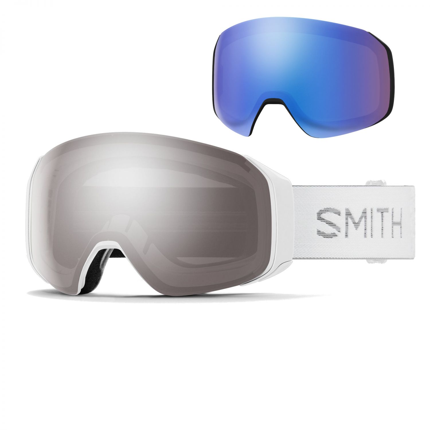 Smith 4D MAG S, Skibrille, white chunky knit