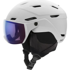 Smith Survey, kask narciarski z daszkiem, fotochromowy, biały