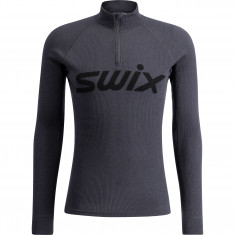 Swix RaceX Merino Half Zip, hombre, gris oscuro