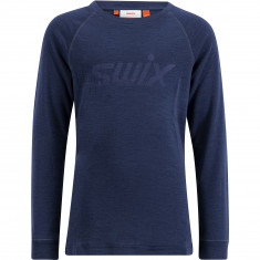 Swix RaceX Merino Manica lunga, junior, navy