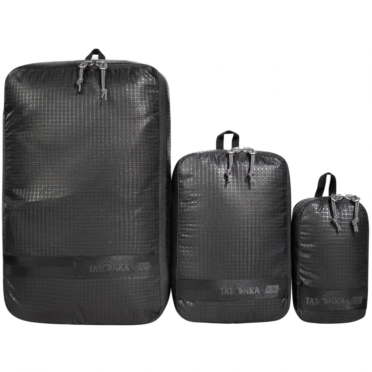 Tatonka Stuff Sack Zip Set III, packing bag, black, 3 pcs.