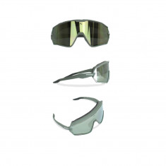 The Snowminds Full Blast Sports Glasses + 3 Lenses + Case, lysegrå