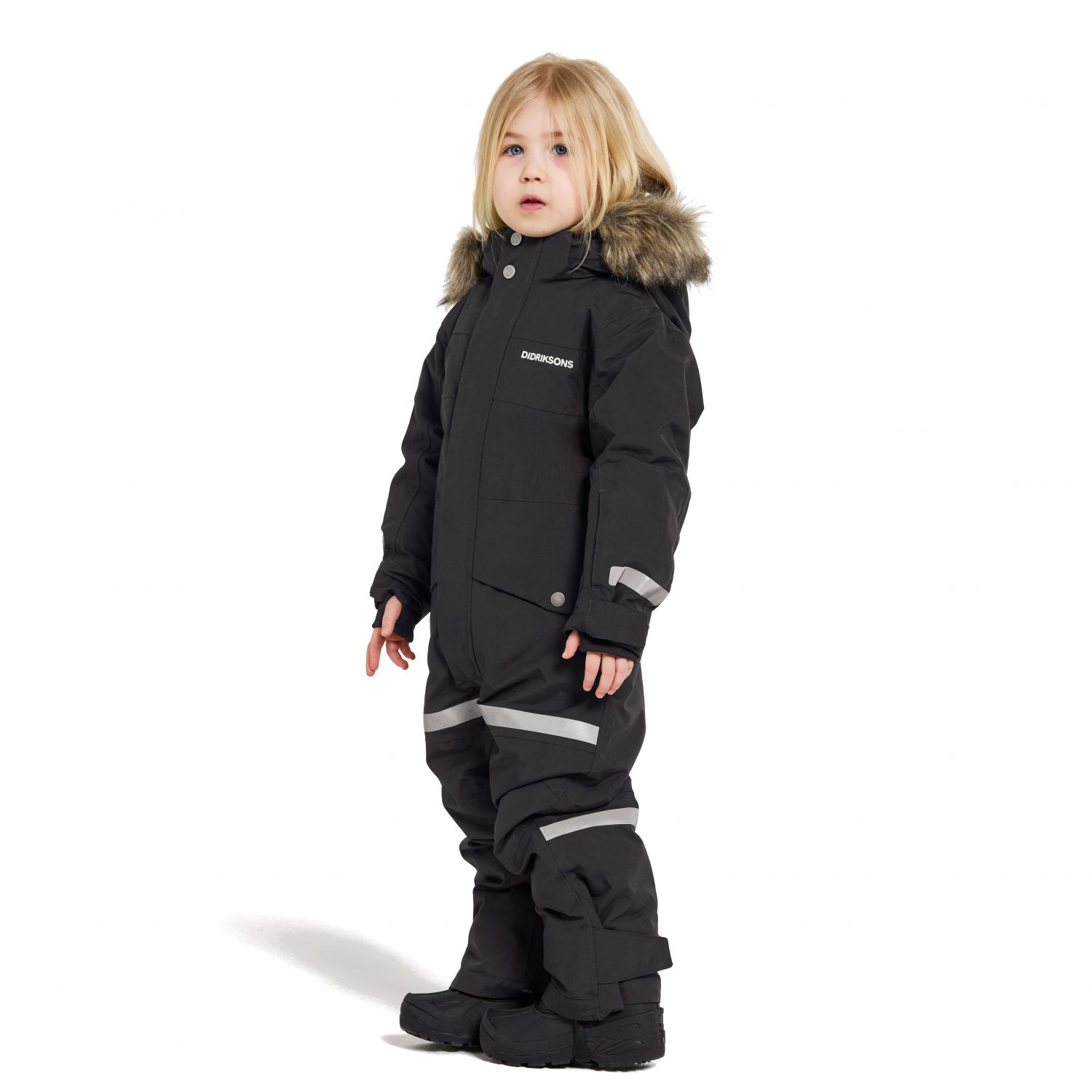 Traje de vuelo Didriksons Bjärven, junior, negro