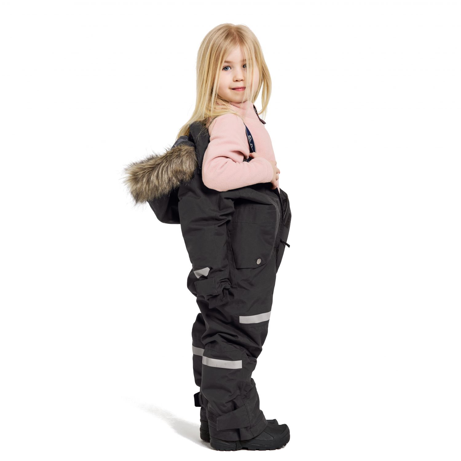 Traje de vuelo Didriksons Bjärven, junior, negro