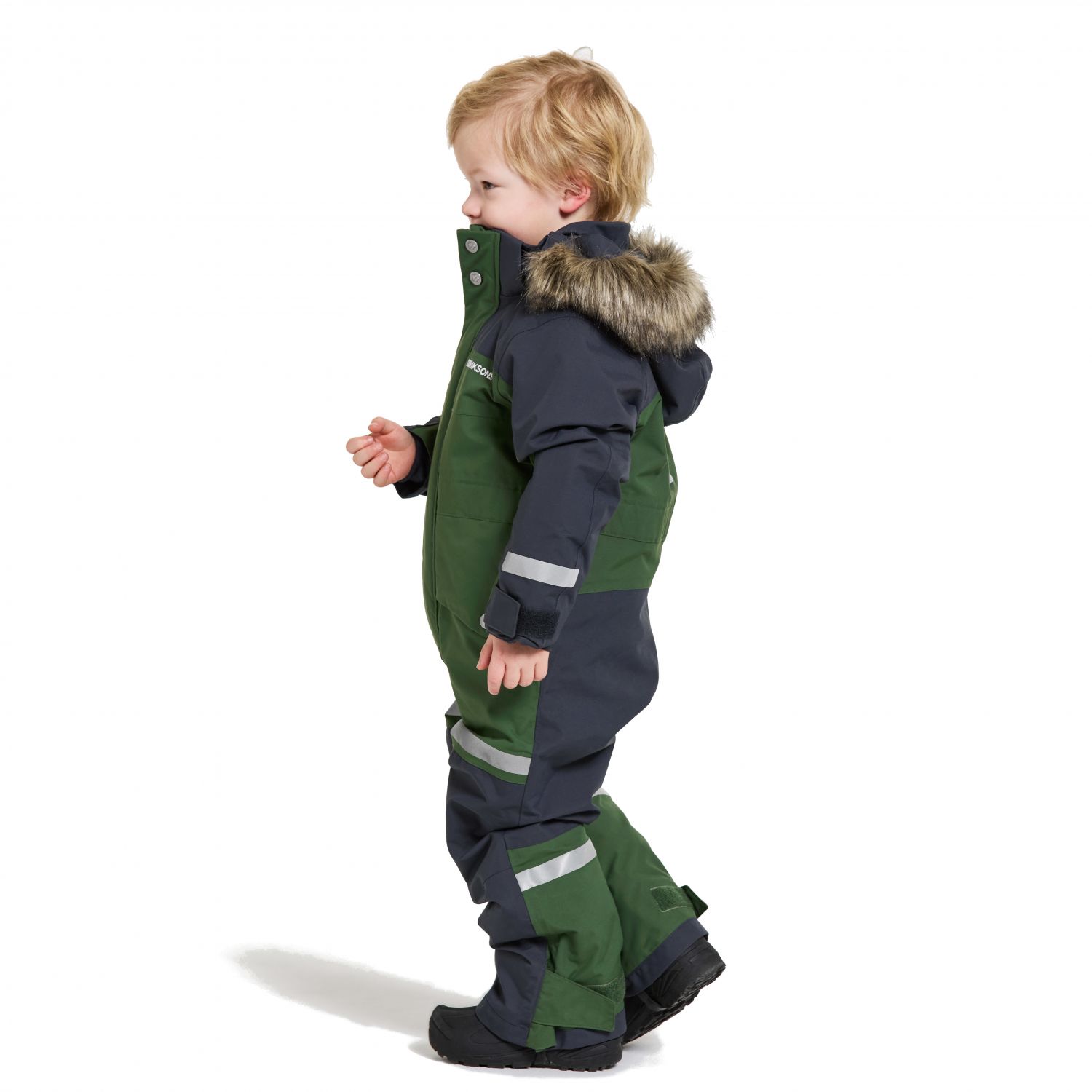 Traje de vuelo Didriksons Bjärven, junior, verde oscuro