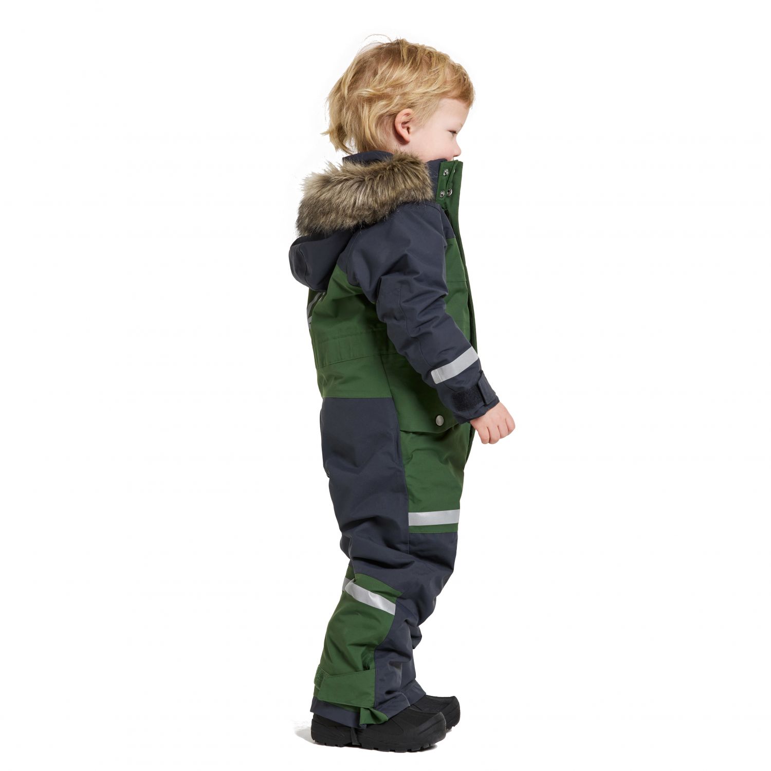Traje de vuelo Didriksons Bjärven, junior, verde oscuro