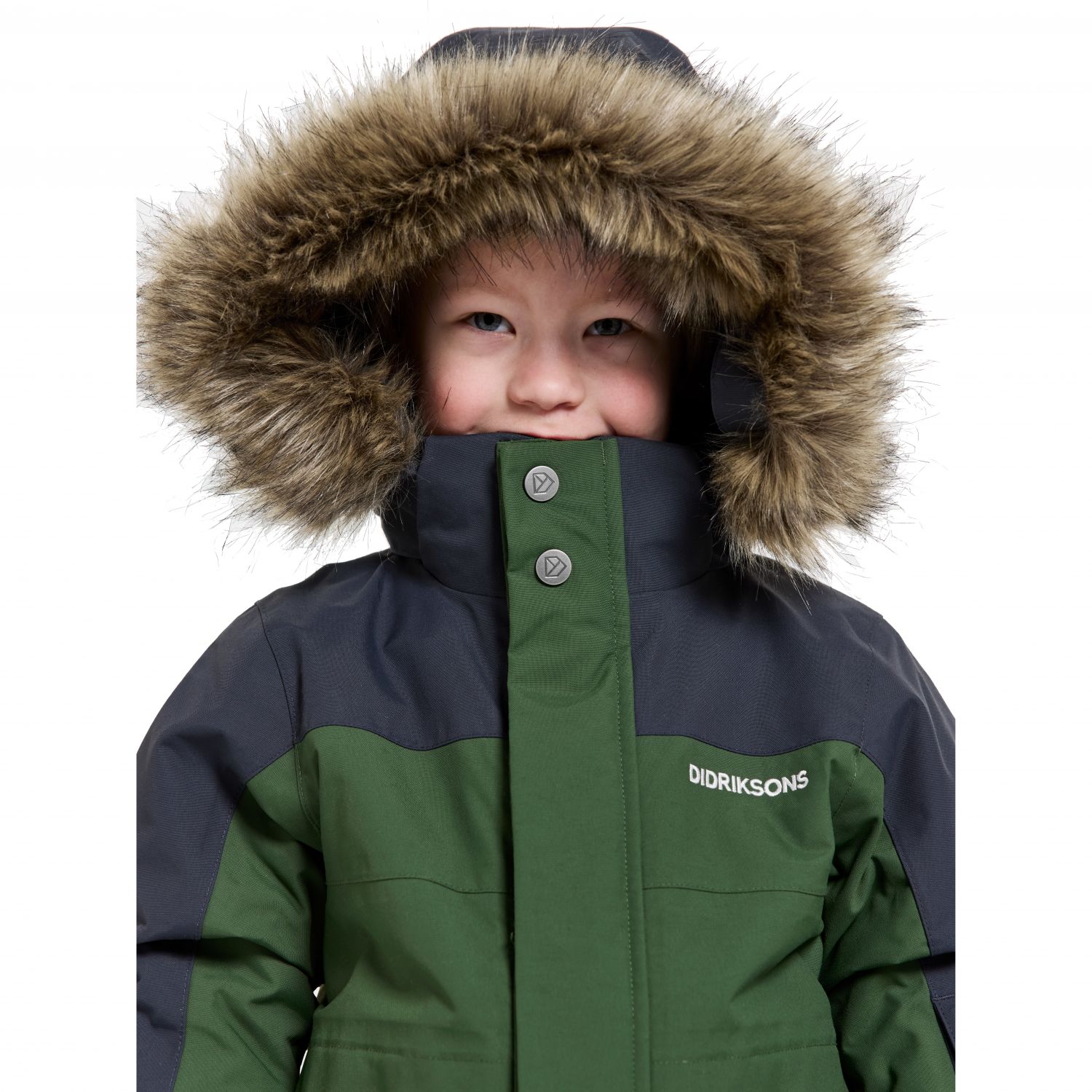 Traje de vuelo Didriksons Bjärven, junior, verde oscuro