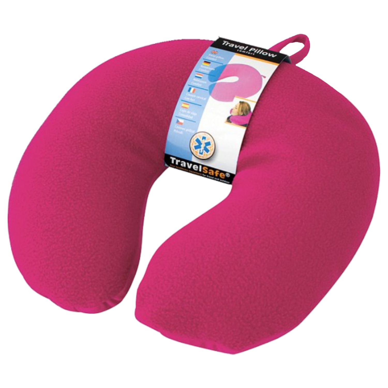 TravelSafe Cestovný vankúš fleece/spandex, ružový