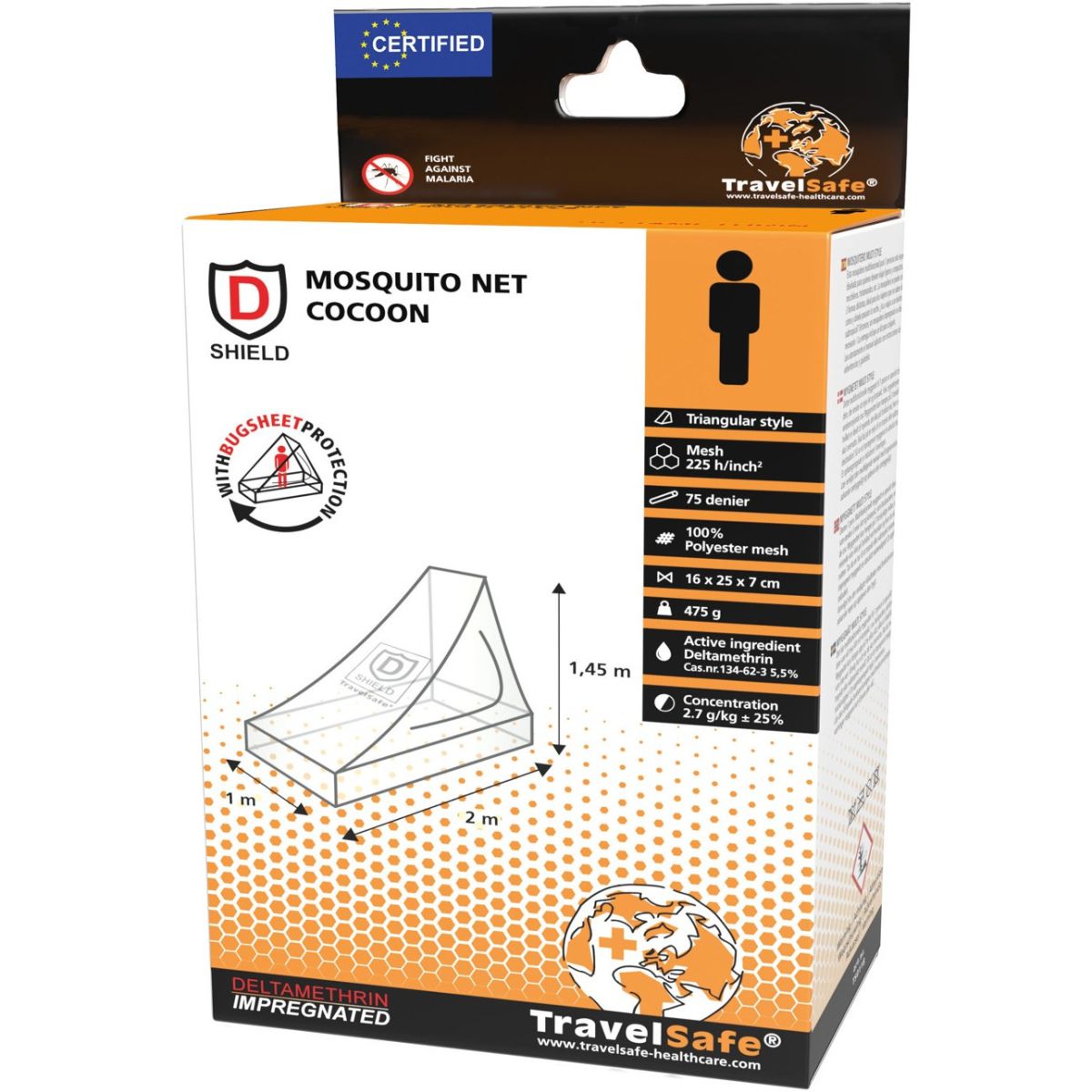 TravelSafe Cocoon Triangle Moustiquaire, 1 pers.