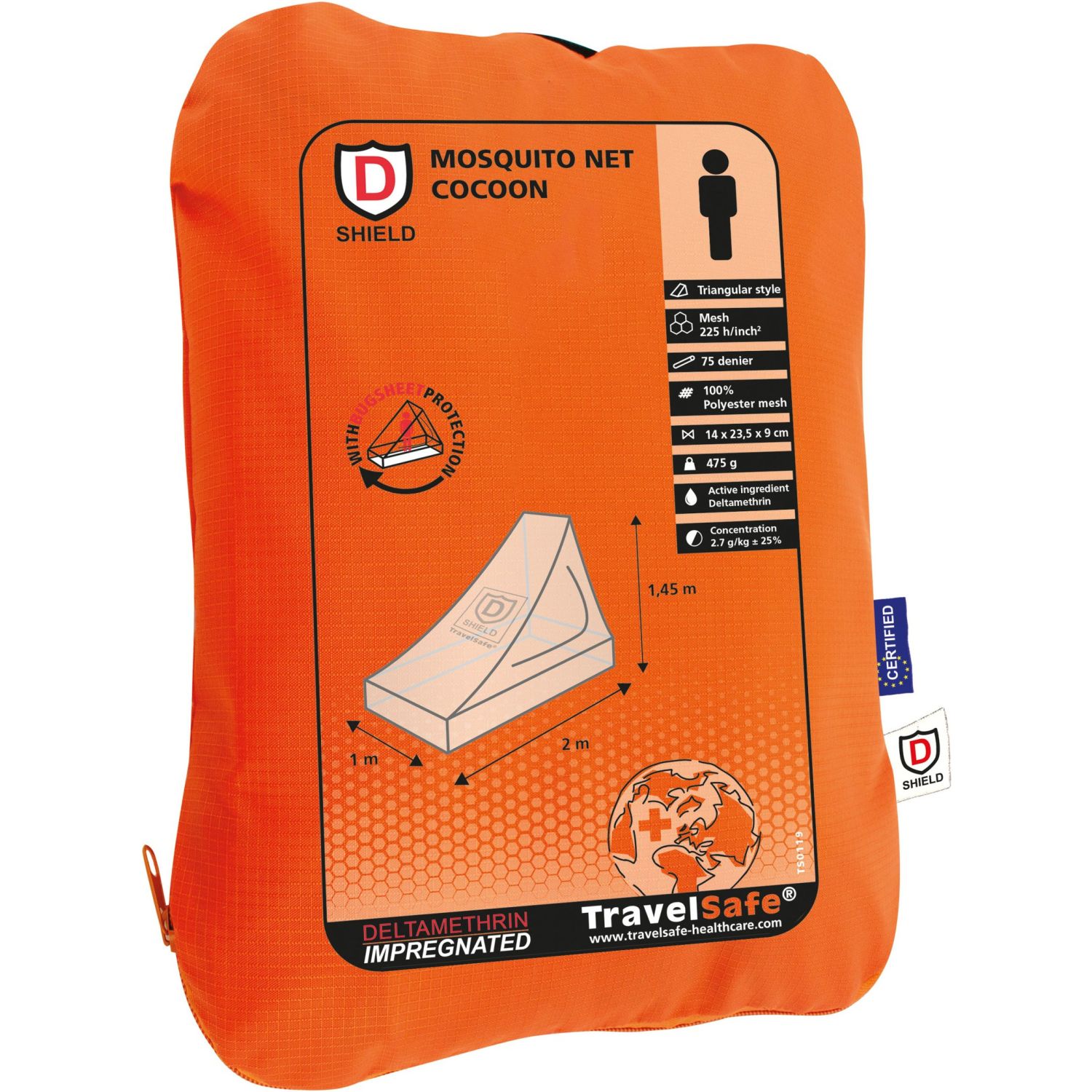 TravelSafe Cocoon Triangle Szúnyogháló, 1 fő.
