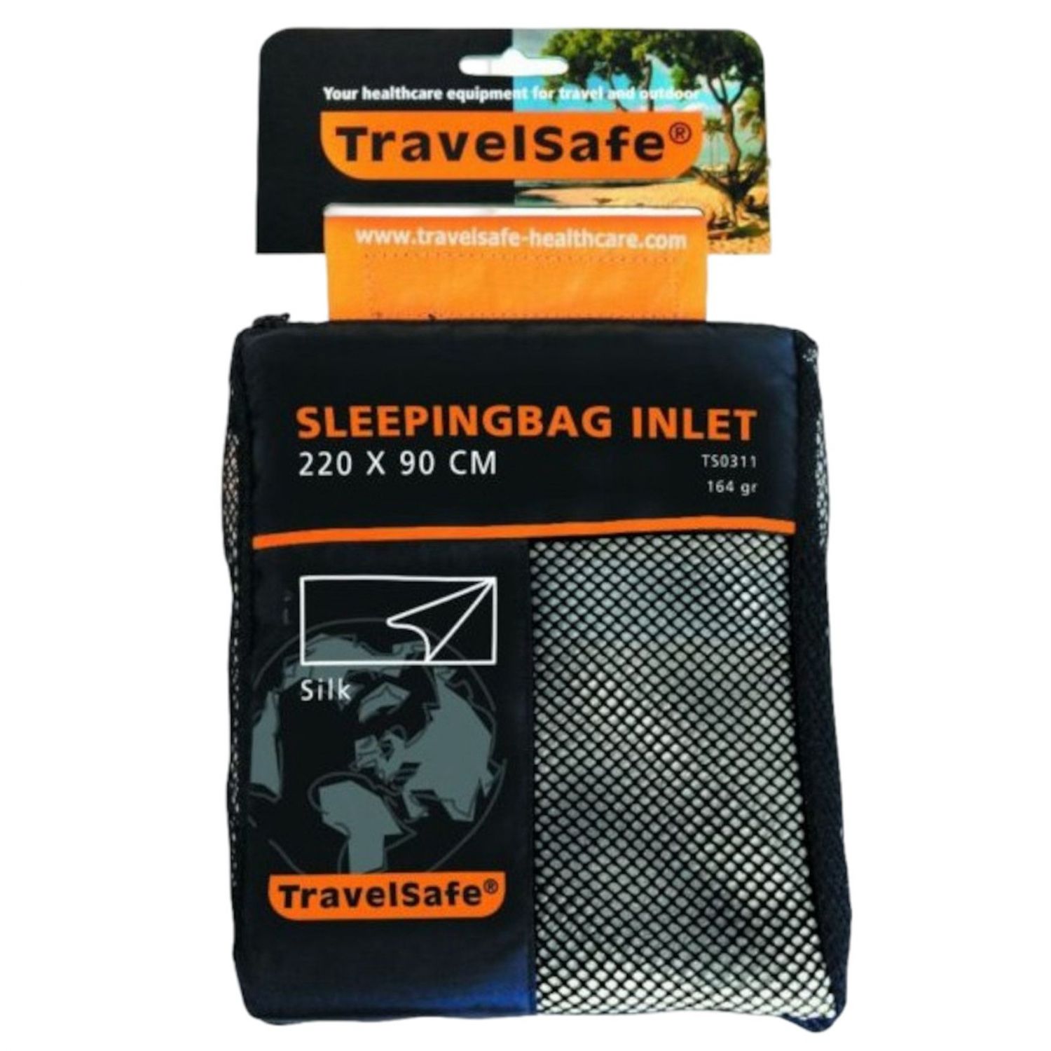 TravelSafe Silk Sleeping Bag intrare, plic
