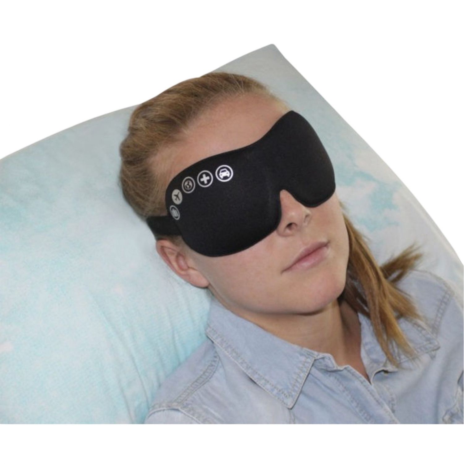 TravelSafe Sovemaske med Earplugs, pré-formada, preto
