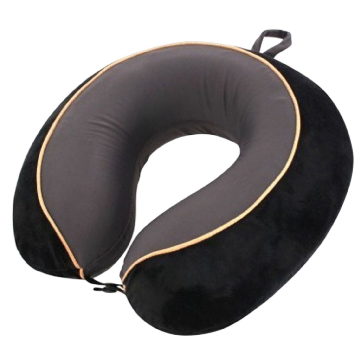 TravelSafe Travel Pillow with memory foam, black/gray