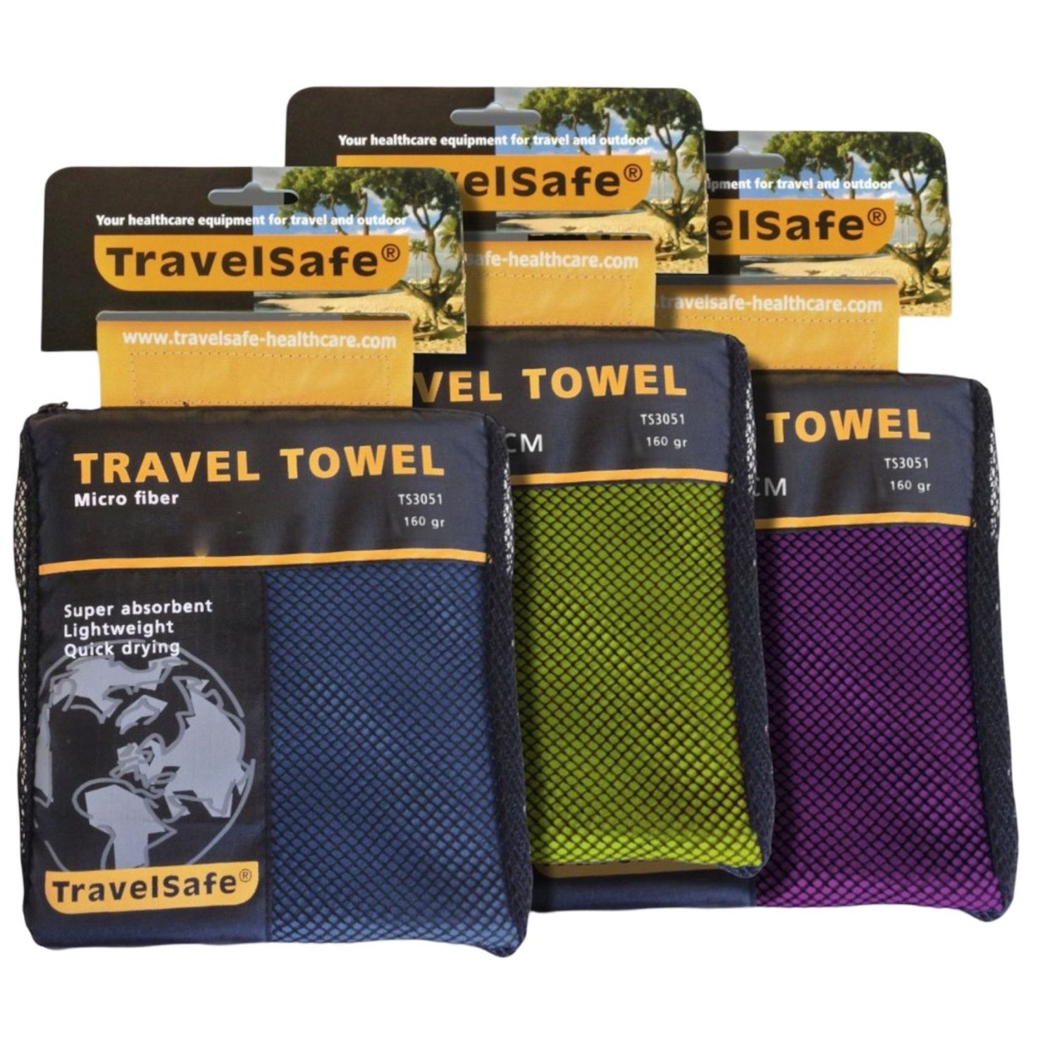 TravelSafe Traveltowel Microfibre L, modrá